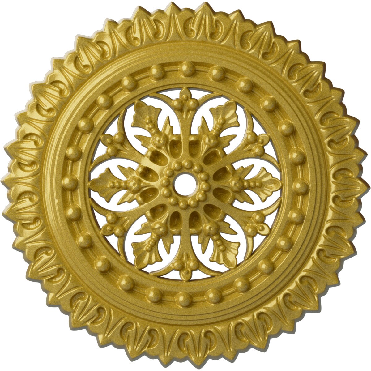 Ekena Millwork CM18SKRGS Sellek 18.5-in W x 18.5-in L Painted Rich Gold Polyurethane Whole Ceiling Medallion