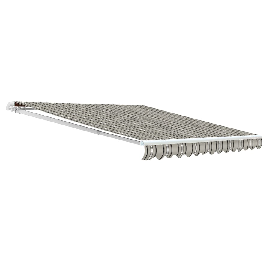 NuImage Awnings KNS06168G0764 168-in Wide x 144-in Projection x 9-in Height Fabric Graphite Striped Manual Retractable Patio Awning