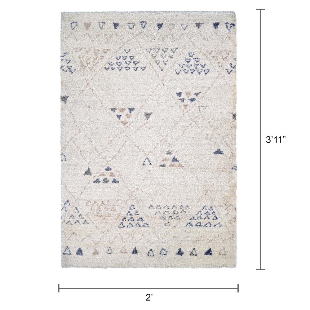 Bromley Ivory Shag Wool Blend 2' x 3' Area Rug