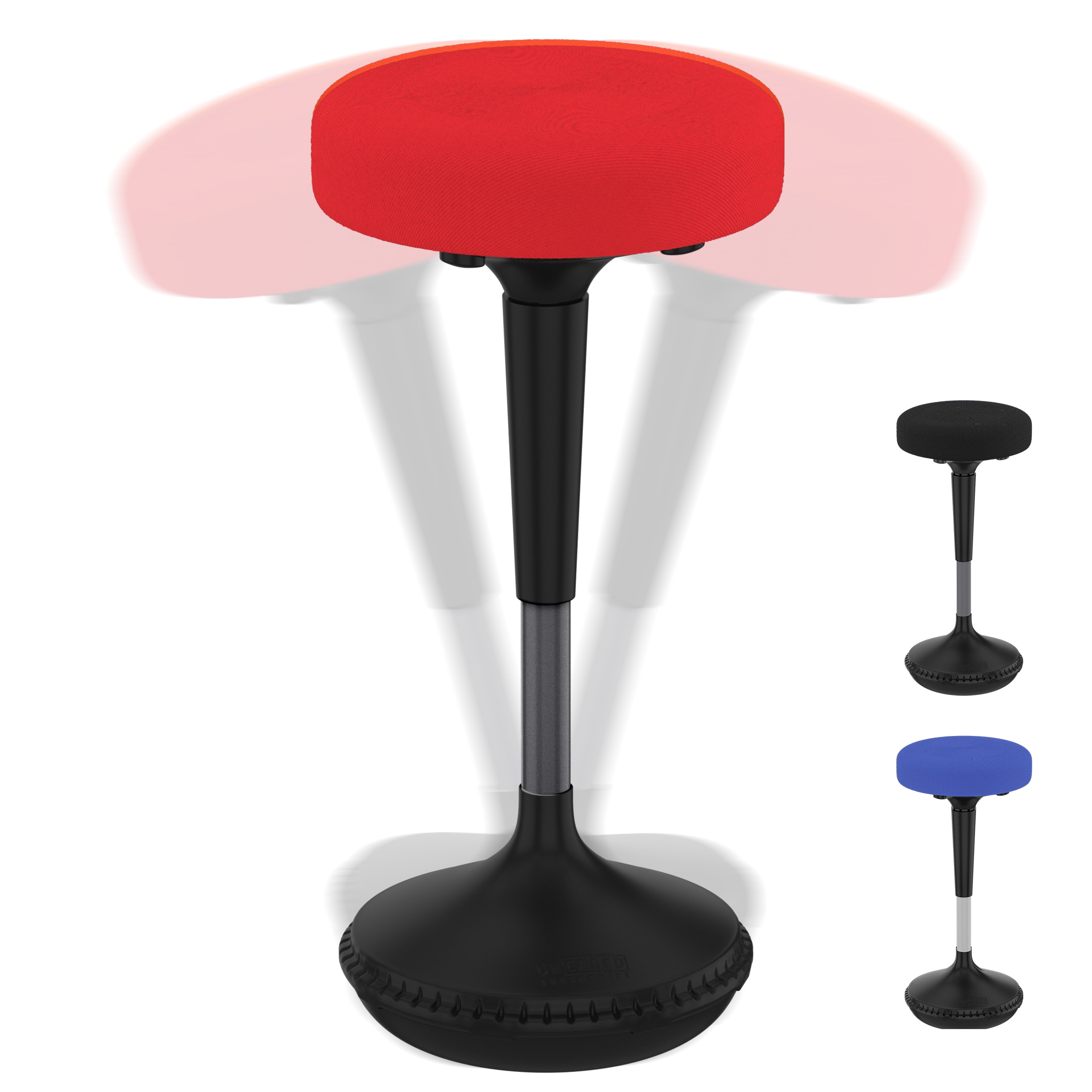 Uncaged Ergonomics WSF-R Red Contemporary Ergonomic Adjustable Height Swivel Upholstered Desk Chair