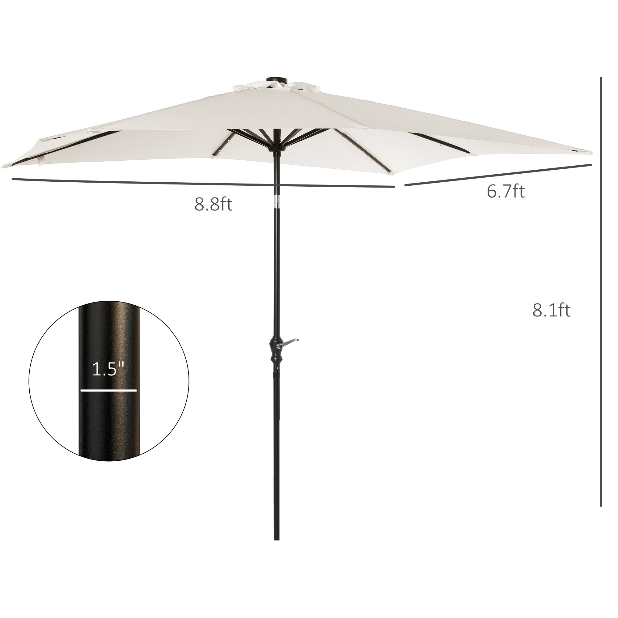Outsunny 84D-100CW Umbrellas-2 - View #3