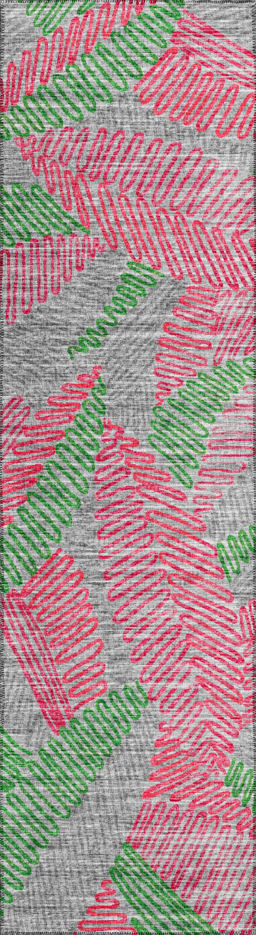 Addison Rugs AYU41PI2X8 Yuma 2 x 8 (ft) Chenille Pink Rectangular Indoor/Outdoor Abstract Tropical Machine washable Runner rug