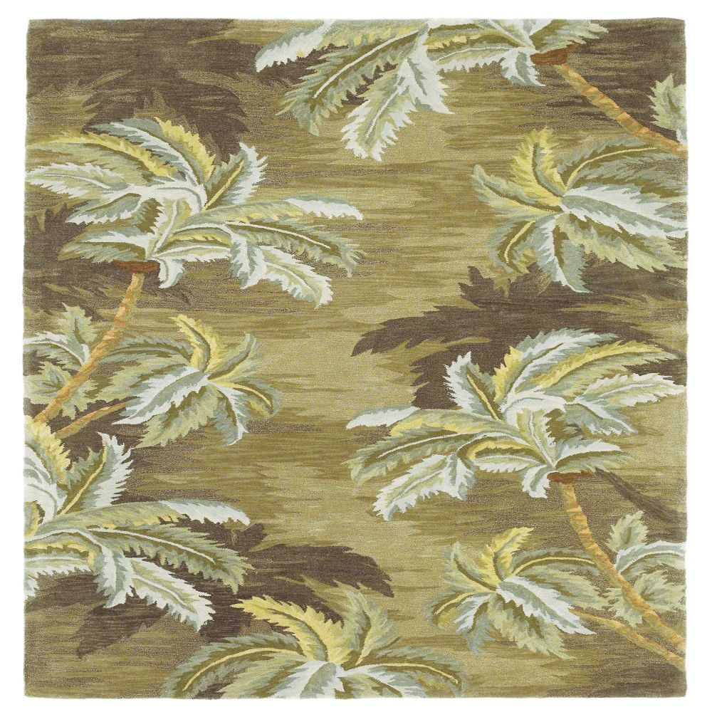 HomeRoots 350035 Bernadette 5 X 8 (ft) Wool Moss Green Indoor Floral/Botanical Area Rug