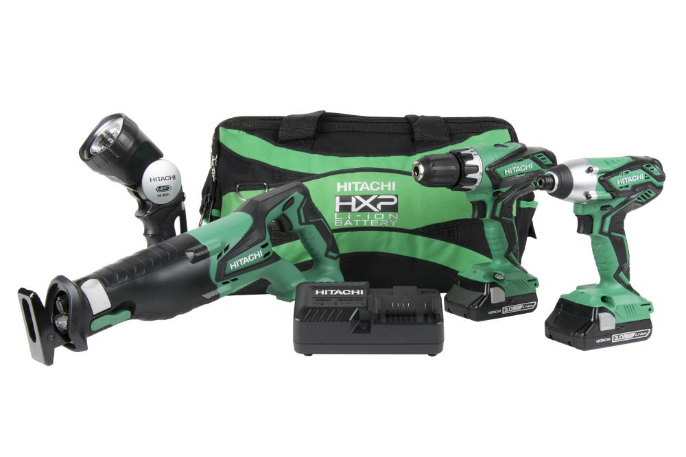 bal Veilig altijd Hitachi 4-Tool 18-volt Power Tool Combo Kit with Soft Case (2 Li-ion  Batteries Included and Charger Included) at Lowes.com