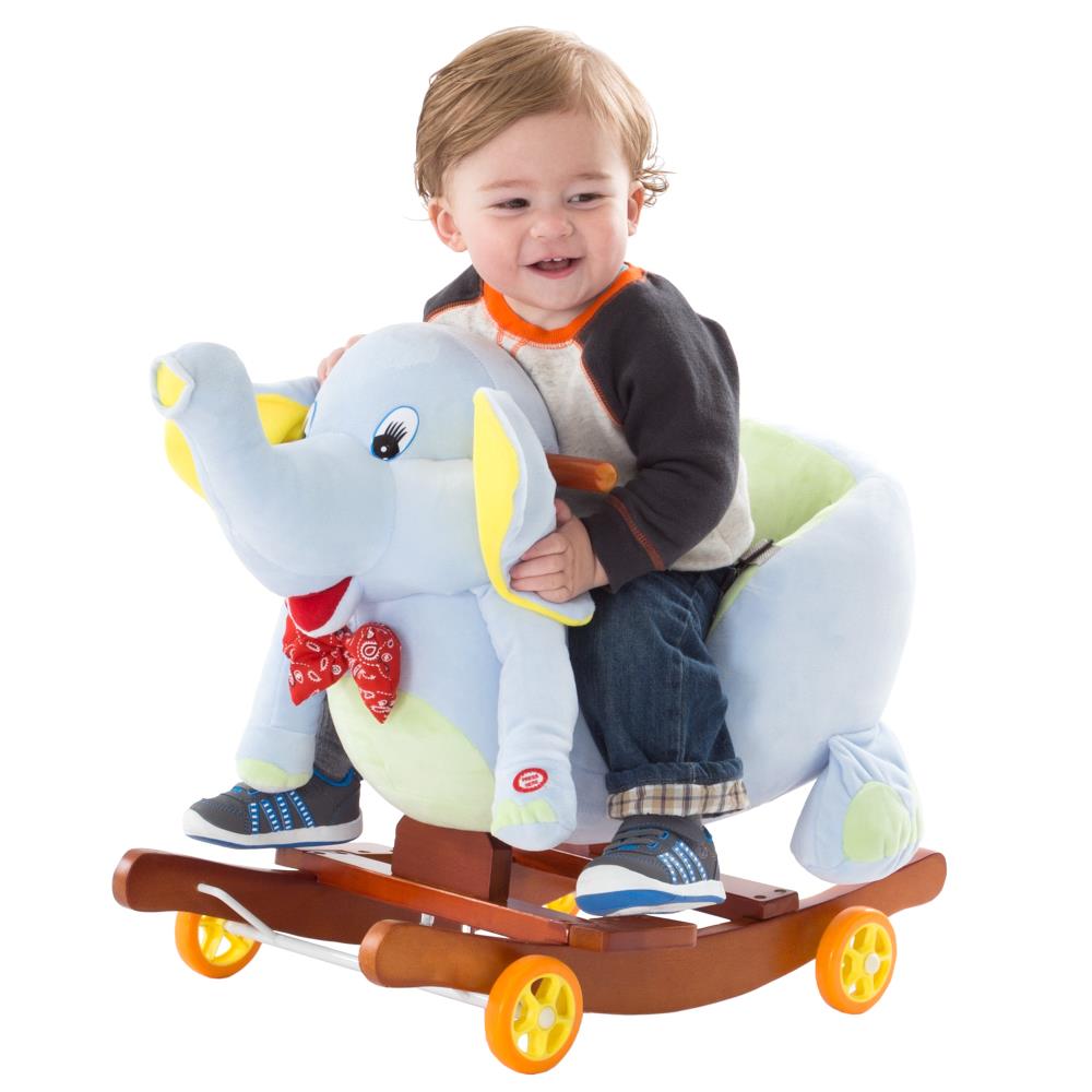 Toy Time Plush Rocking Elephant- Ride-On Rocker Home in the Kids Play ...