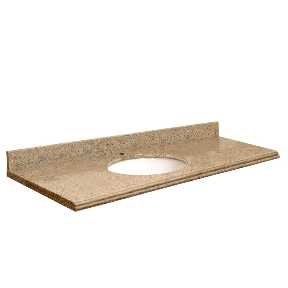 Transolid 61-in Giallo Veneziano Granite Double Sink Bathroom Vanity Top