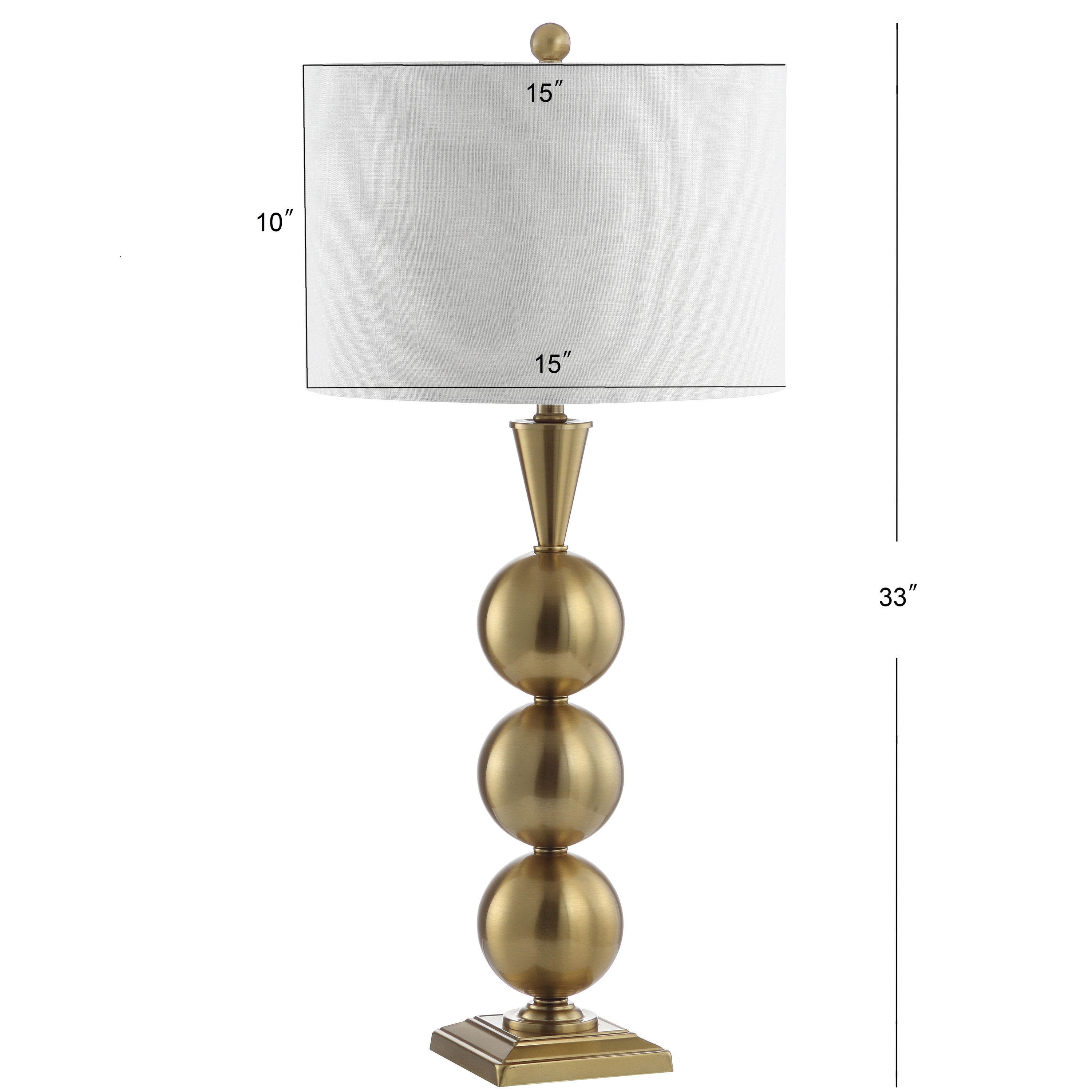 Mackenzie 33" Gold Metal Table Lamp with White Shade