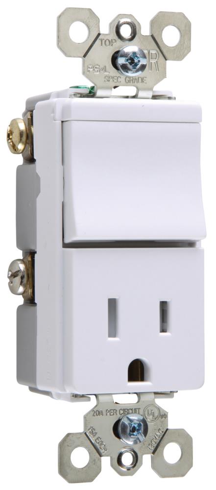 Pass & Seymour/Legrand TM818TRWCC6 15-Amp 125-volt Tamper Resistant Residential Decorator Outlet, White