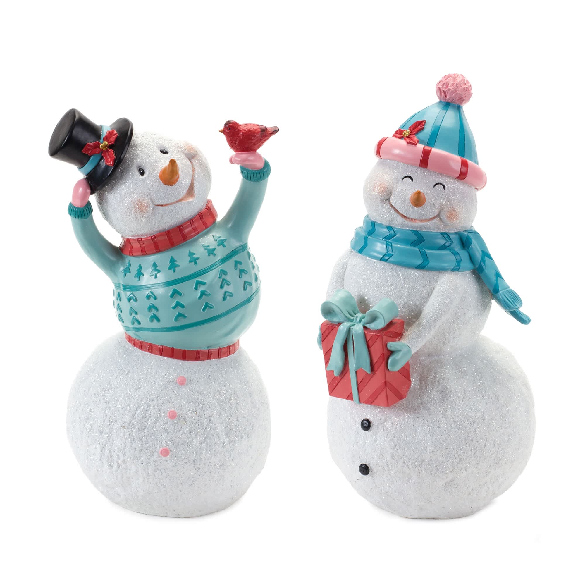 Melrose International 86723DS Whimsical Snowman Figurine (Set of 2)