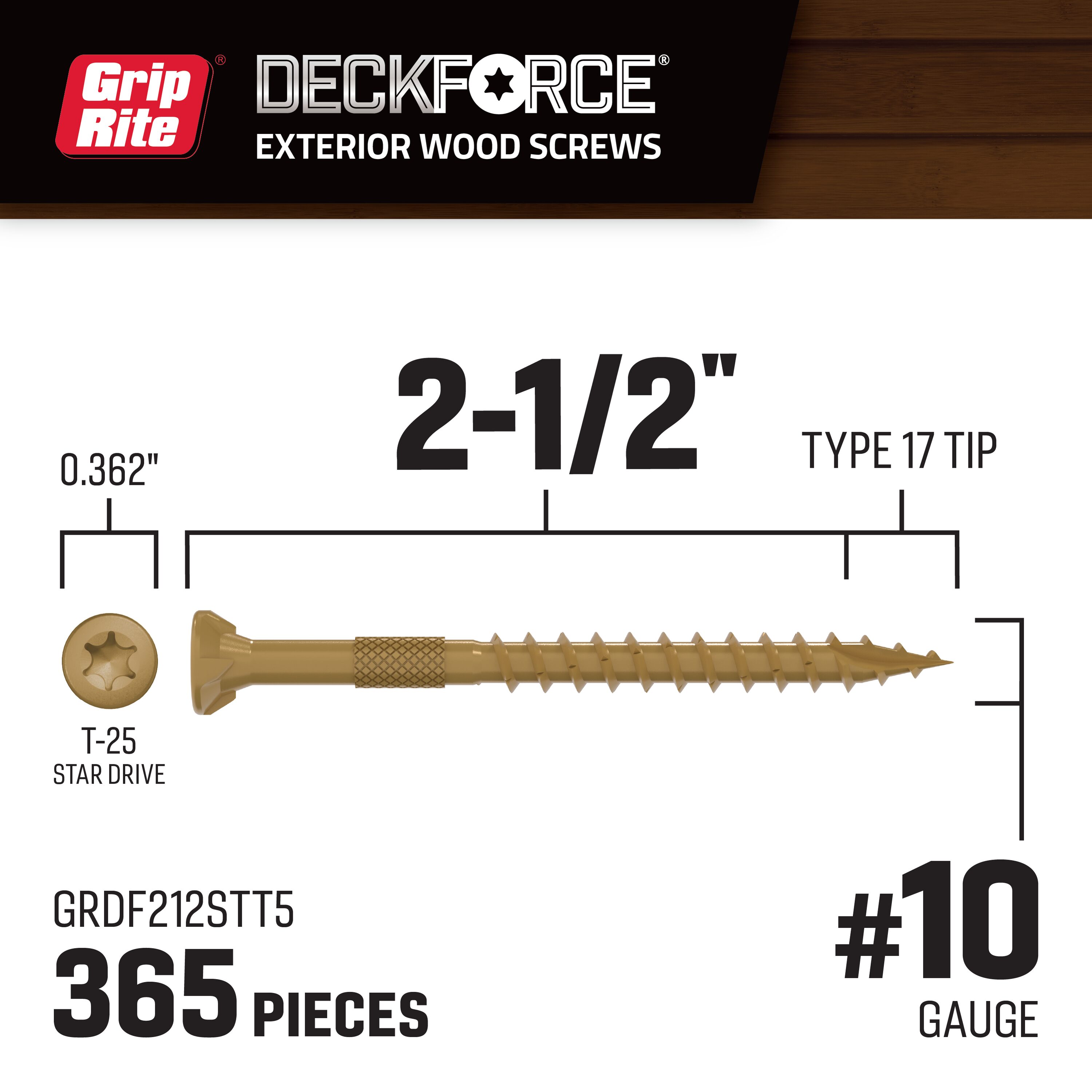 DeckForce by Grip Rite GRDF212STT5 Deck-Screws - View #2