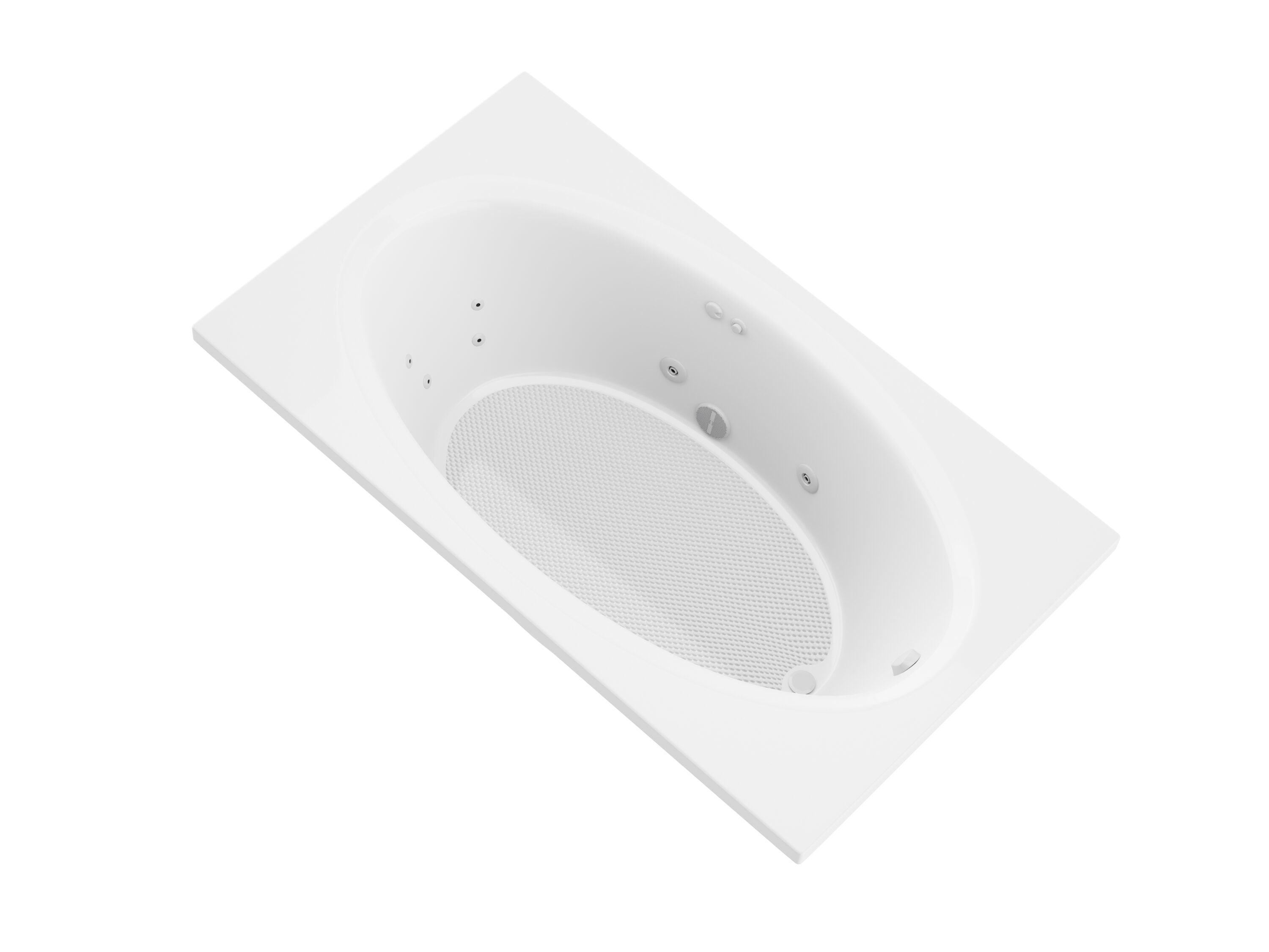 Partridge 41.375-in x 71.25-in White Acrylic Oval Drop-In Whirlpool Tub (Left Drain) | - Endurance LS4272VWL