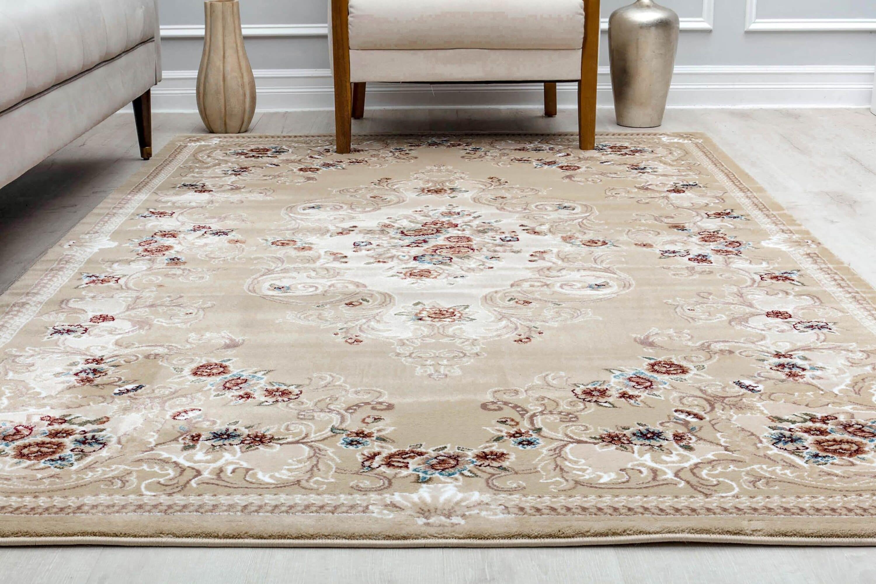 Reversible Round Blue Synthetic 60" Stain-Resistant Area Rug
