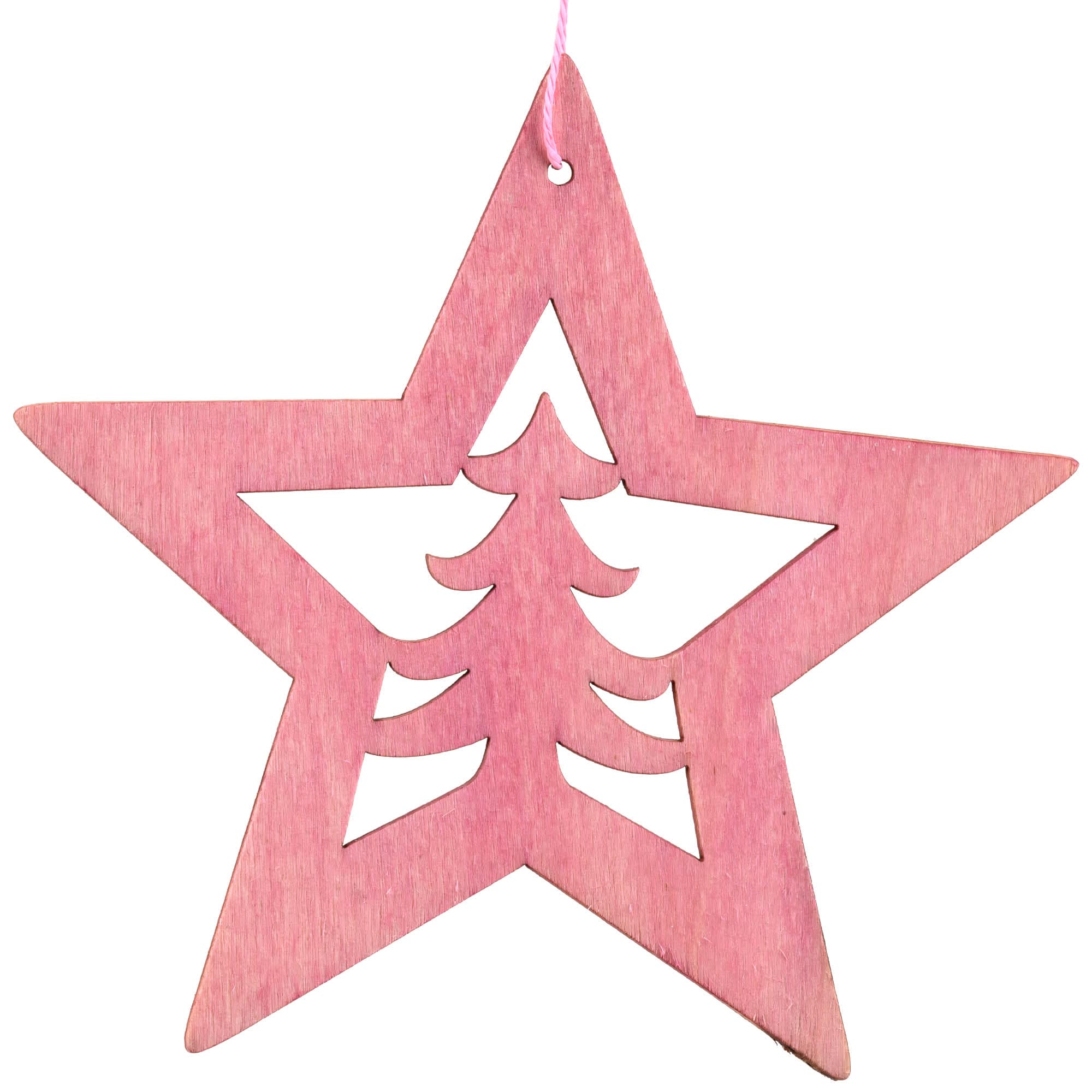 Northlight Cut Out Pine Tree in Wooden Star Christmas Ornament - 4 inch ...
