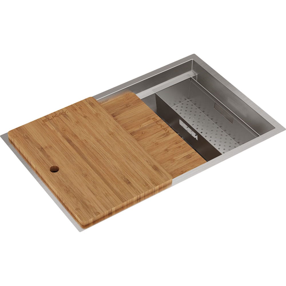 Elkay CS30CWK Circuit Chef Undermount 32.5-in x 18-in Stainless Steel Single Bowl Workstation Kitchen Sink