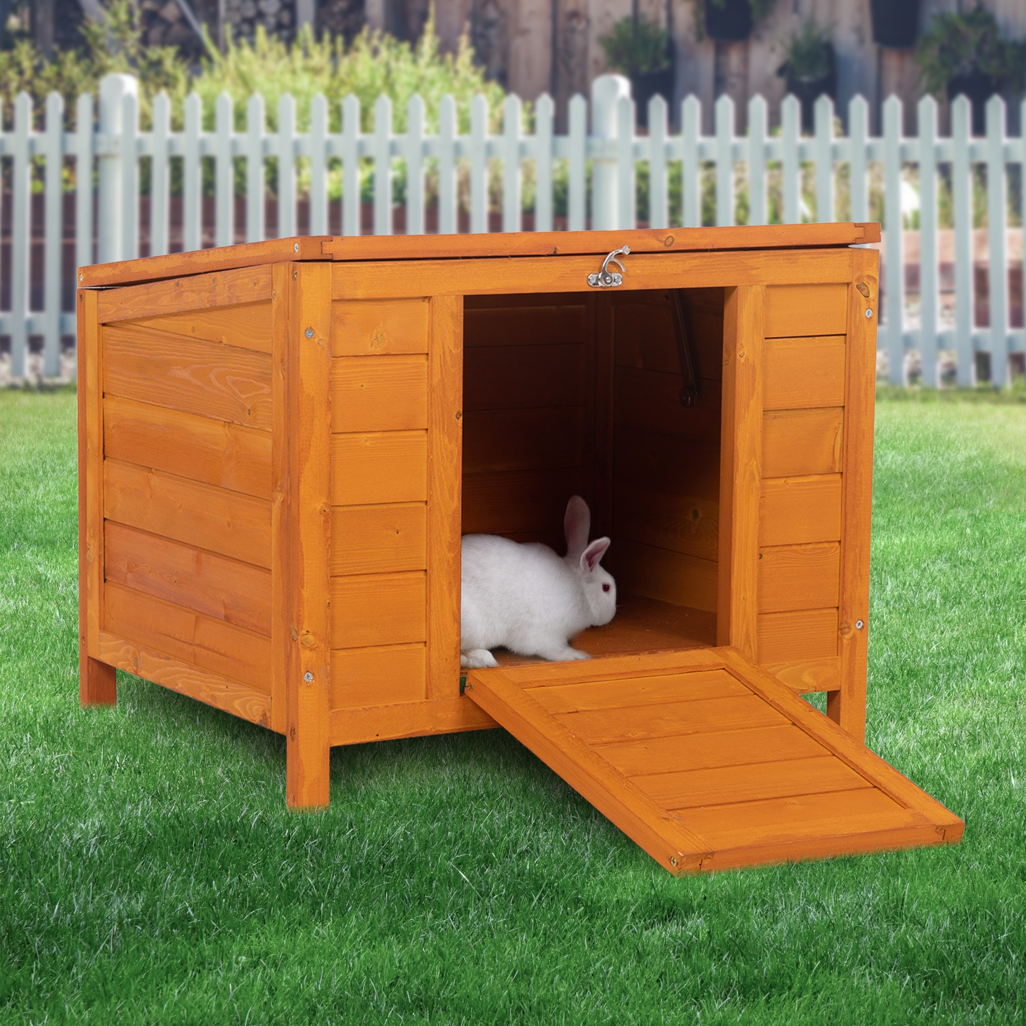 Mondawe MO-1P195379 Orange Wood Rabbit hutch
