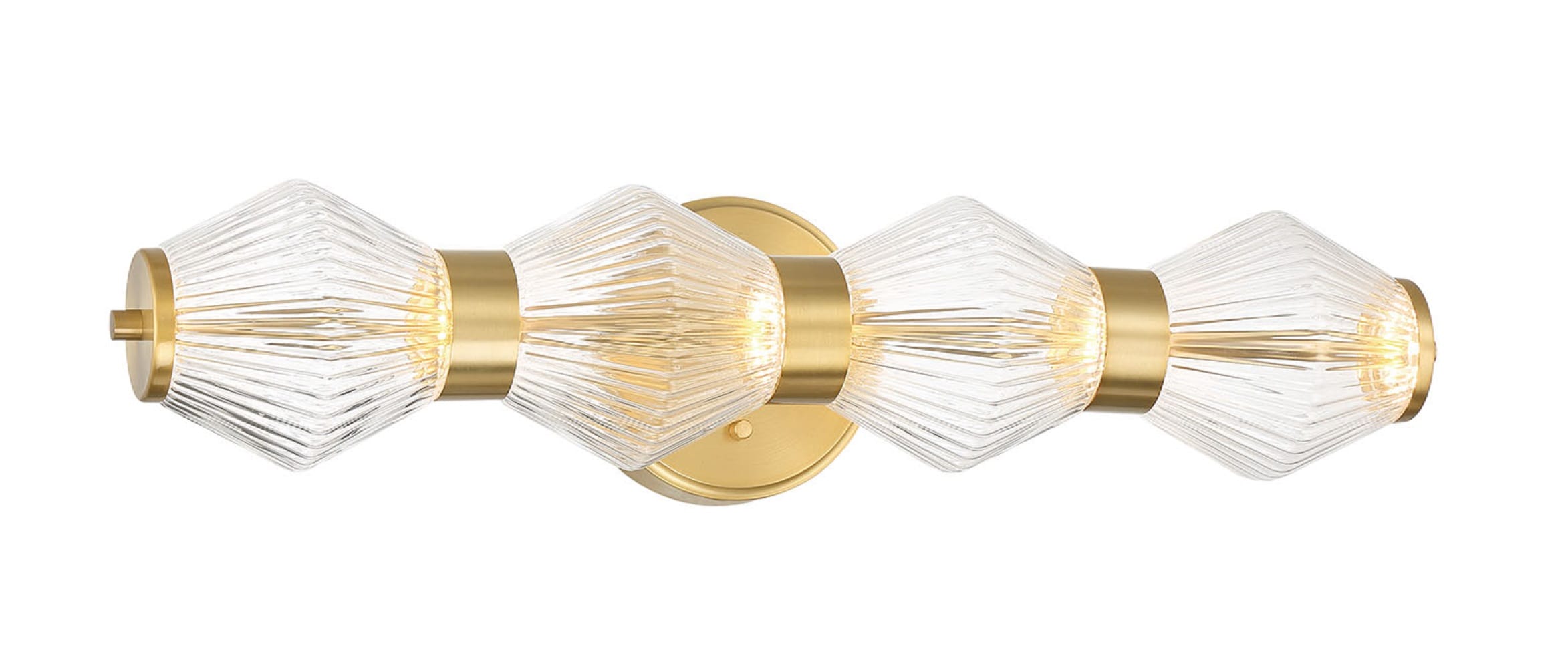 allen + roth 46957-LWUG Monett 21.6-in 4 -Light Brushed Gold Transitional Vanity light bar