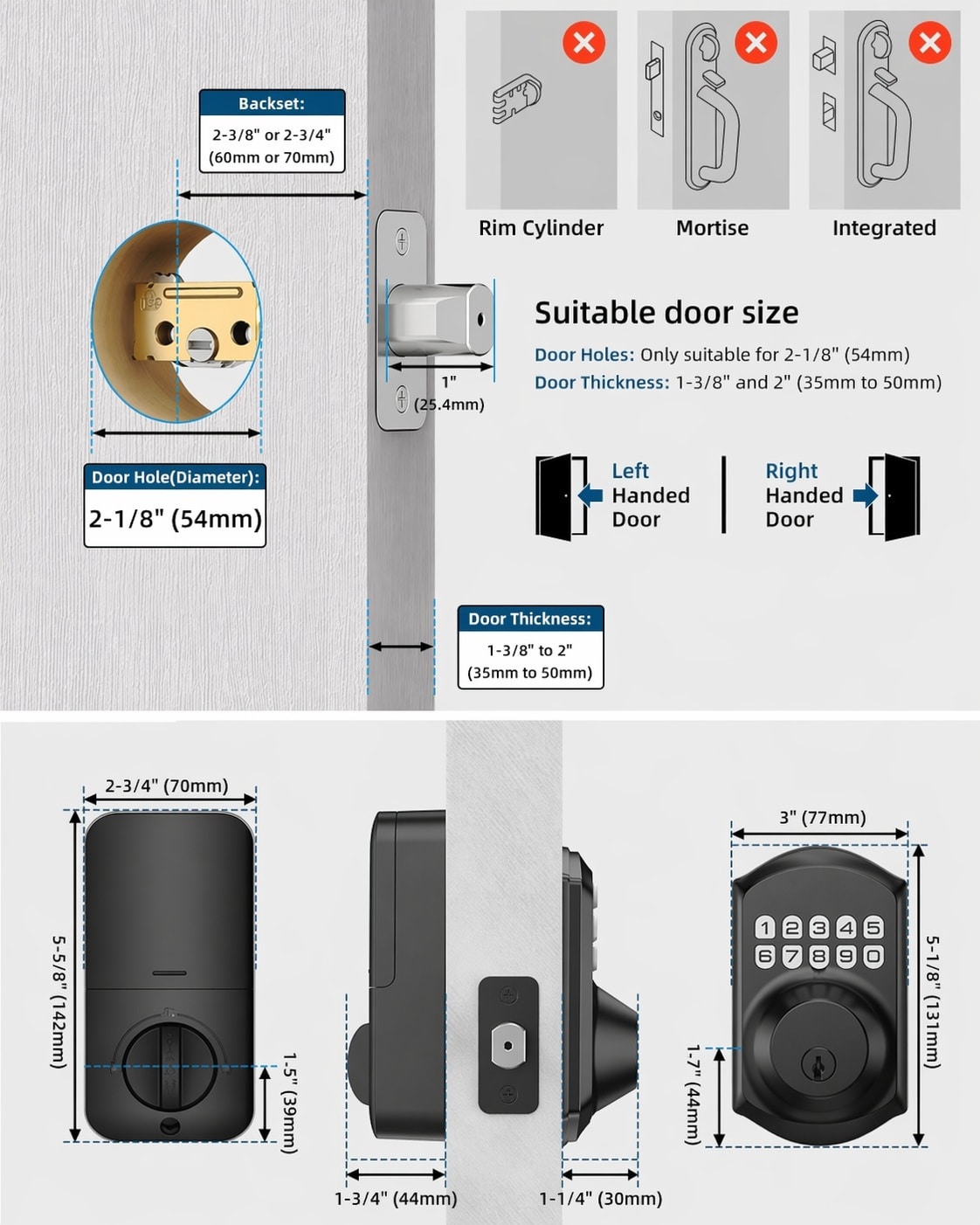 Aoibox LABG3DKH Door-Deadbolts - View #6