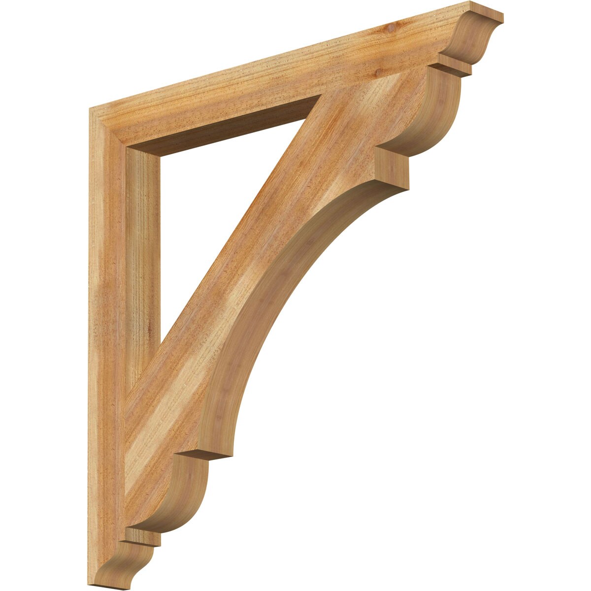 Ekena Millwork BKT04X38X38OLY01RWR Olympic traditional rough sawn 4-in x 38-in x 38-in Western red cedar Brown Wood Standard bracket