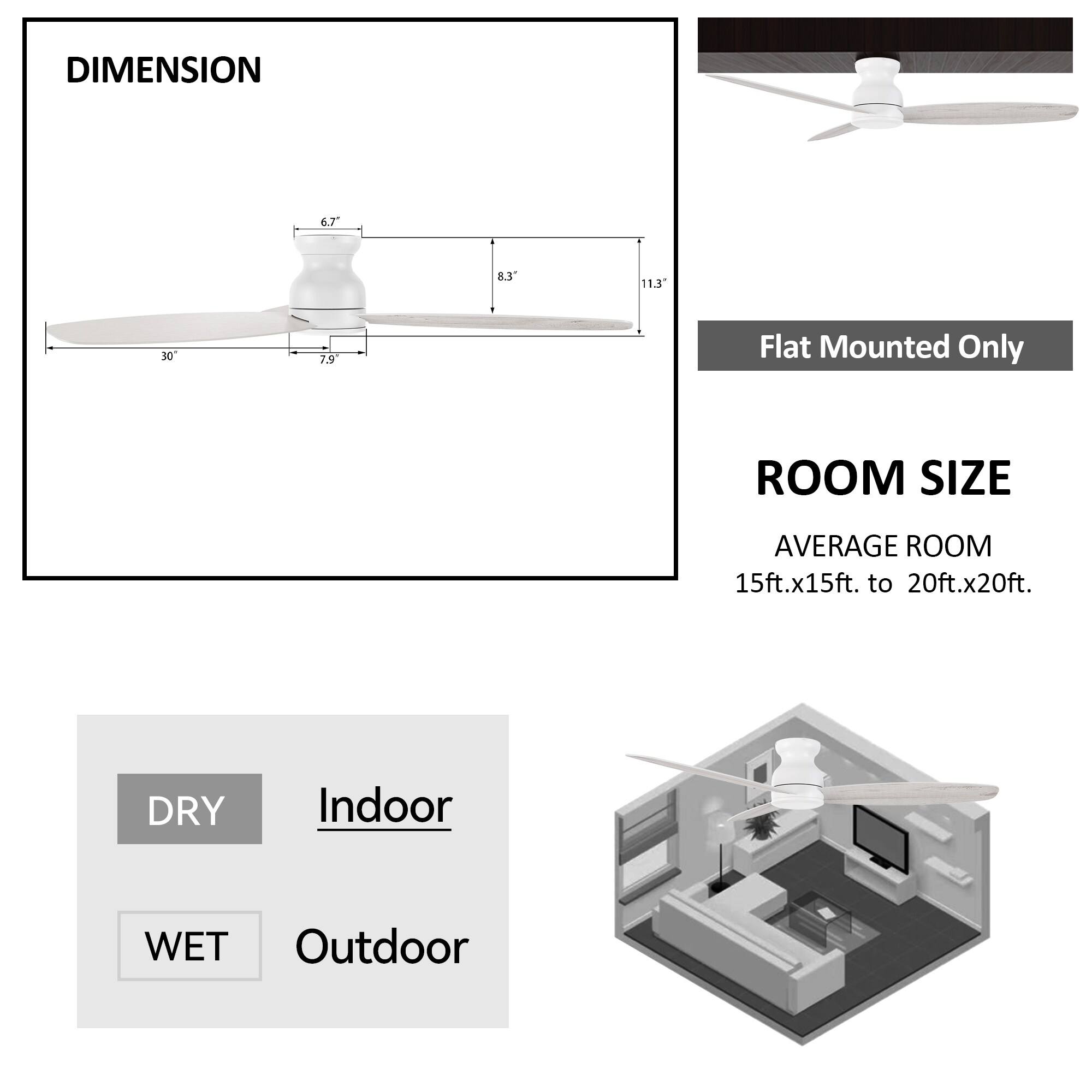 CARRO USA LC603Q-N10-WP-1-FM Ceiling-Fans - View #9