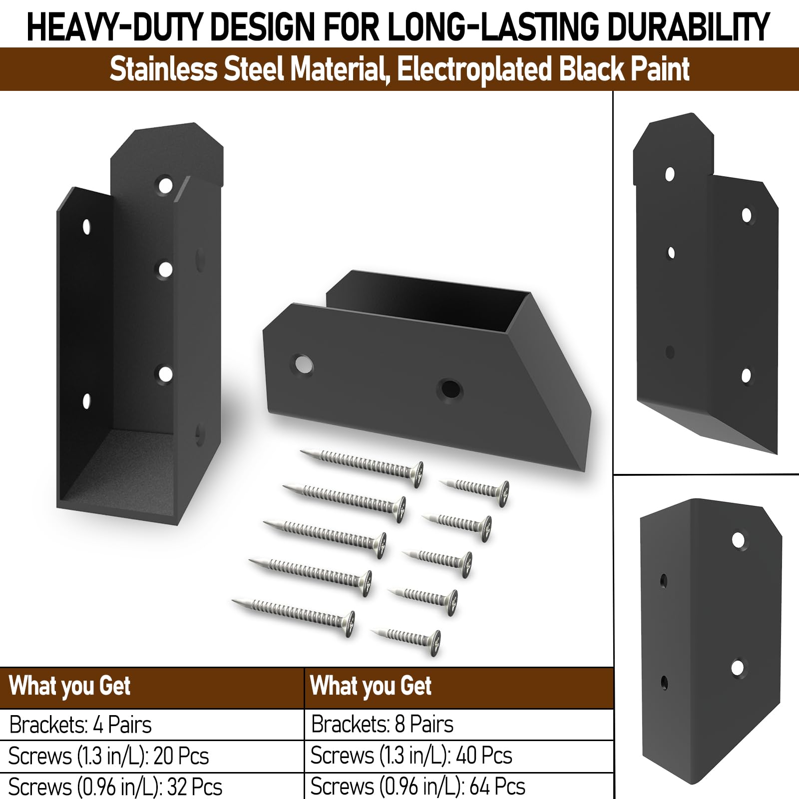 Aoibox 8 Pack Stainless Steel Deck Railing Bracket 2 x 4 Stair ...