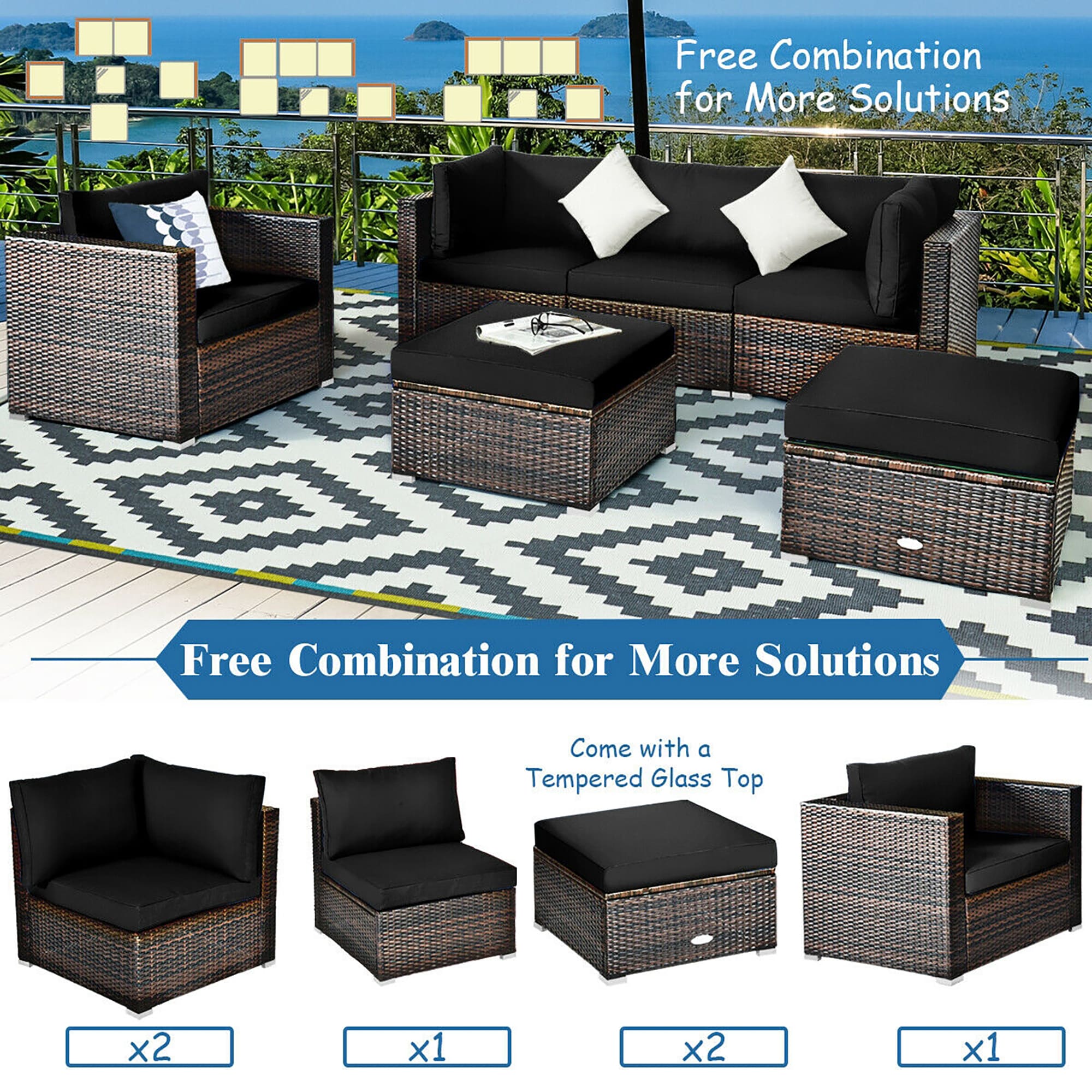 BABOOM BOM-7BK+-CO Patio-Conversation-Sets - View #9