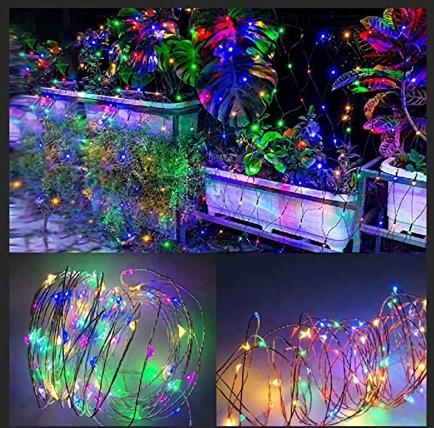 SOWAZ Solar Outdoor 33Ft Multicolor Mini LED Fairy String Lights