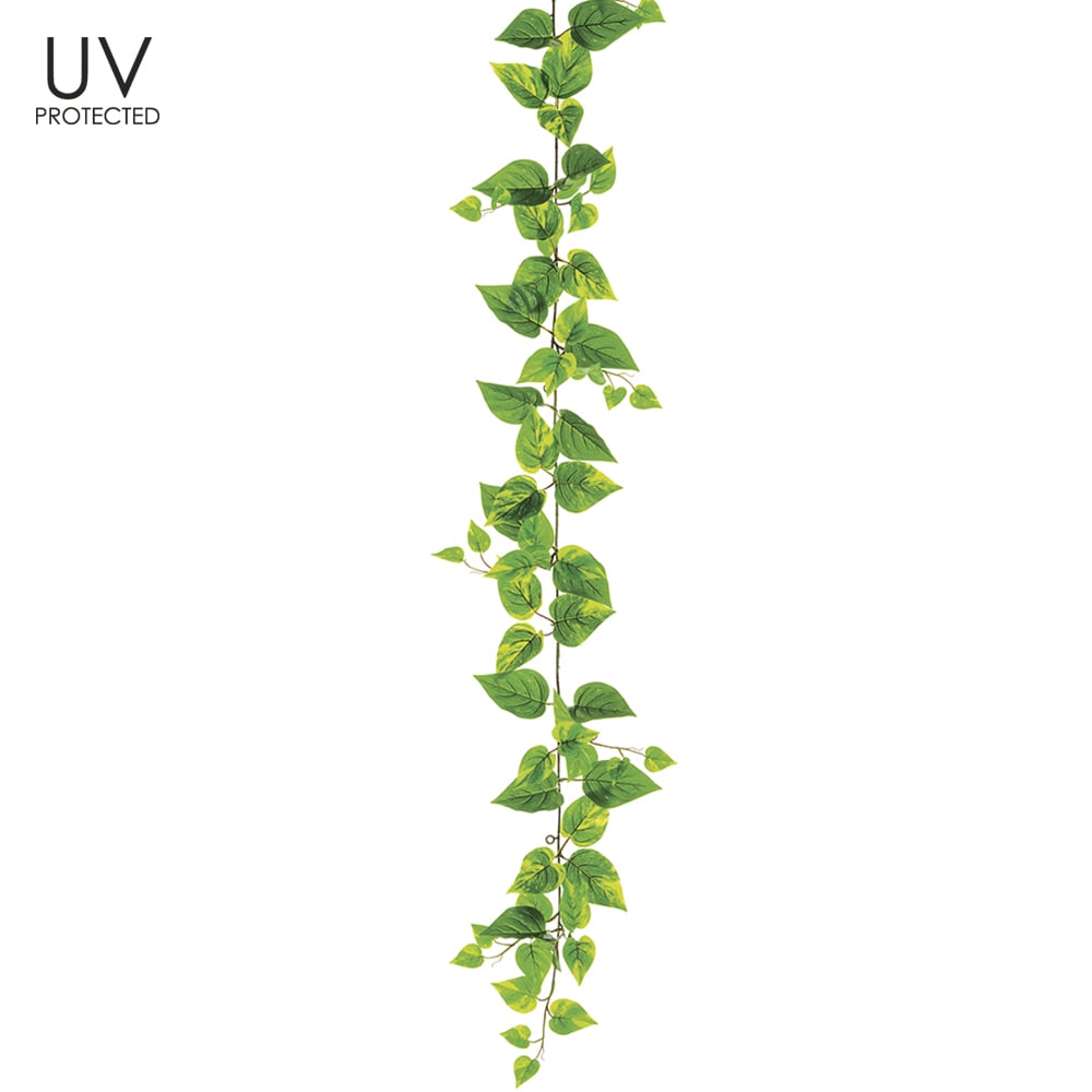 Allstate Floral PGP808-GR/WH 60-in Green White Indoor/Outdoor Hanging Pothos Artificial plant