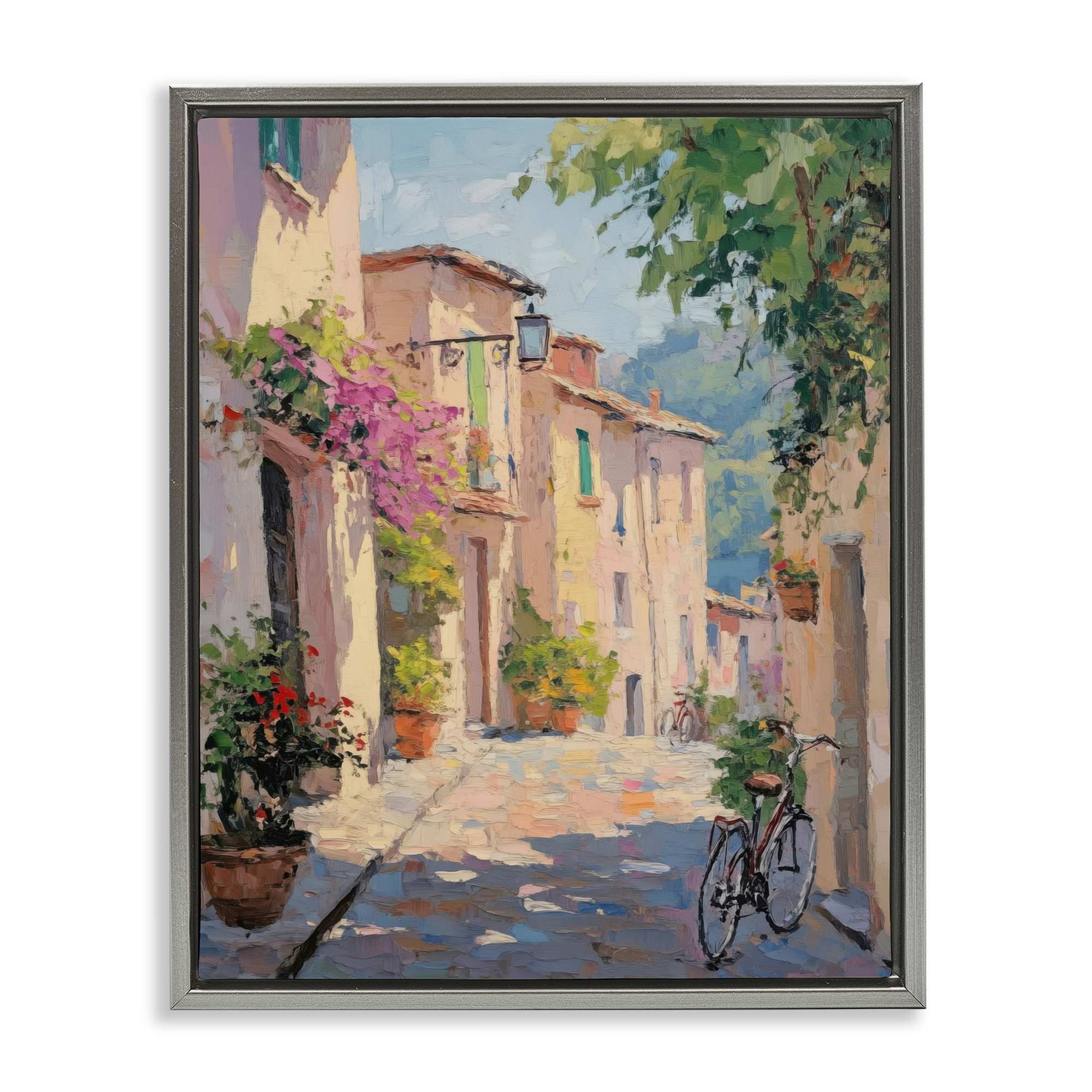 Stupell Industries BT-793-FFL-24X30 Cobblestone Path City Architecture Floating Frame design by Nini Art