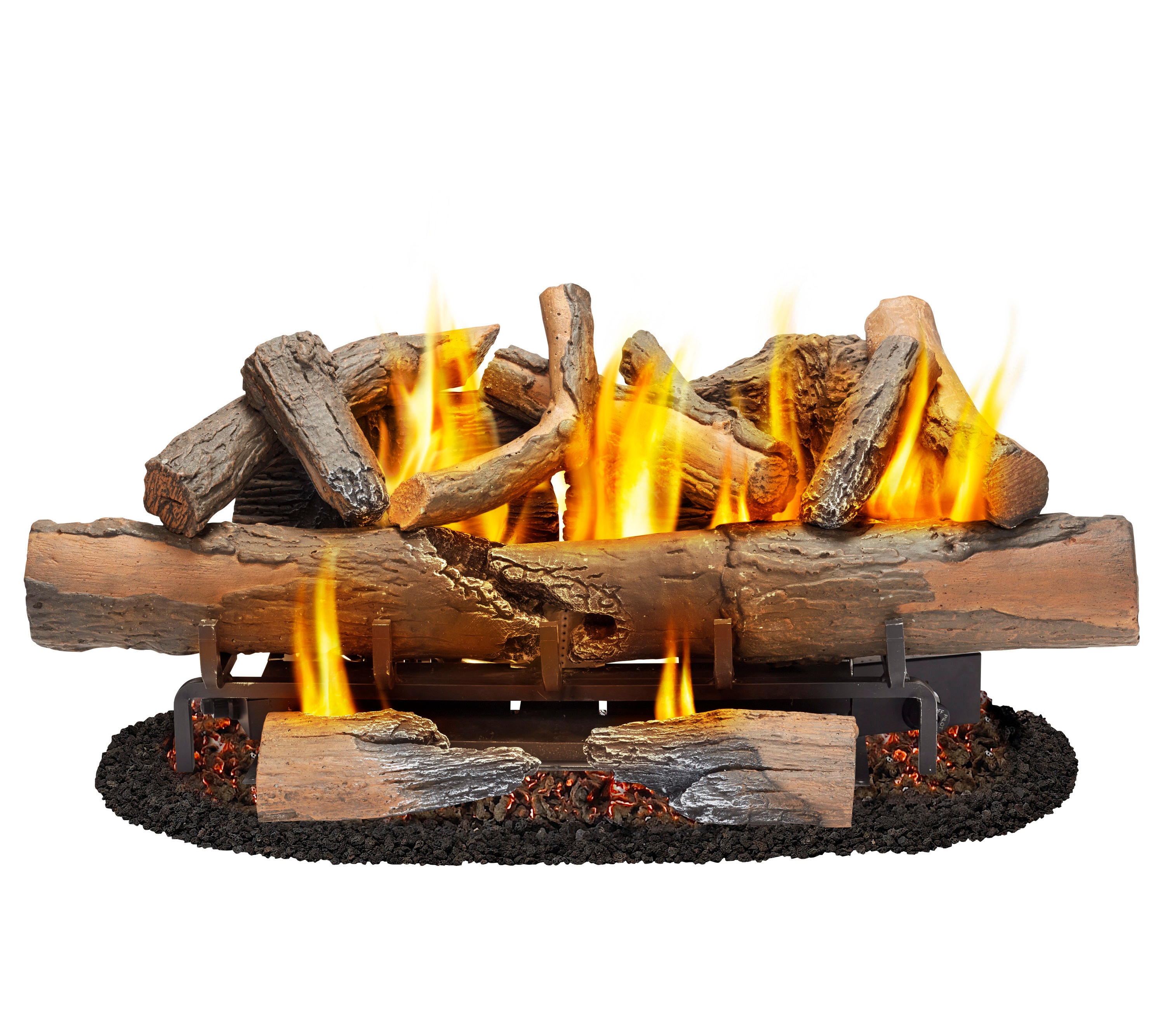 GrillPartsReplacement - Online BBQ Parts Retailer GAS Fireplace Logs, Ventless Ceramic Logs for GAS Fire Pits, 6 Pcs, Electric, Propane GAS Fireplace Decorative Inserts