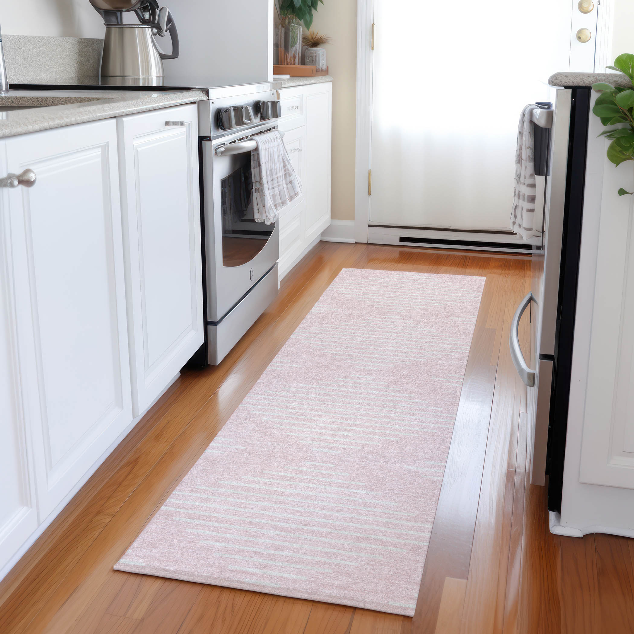 Addison Rugs ACN1016PI2X8 Chantille ACN1016PI 2 x 7 (ft) Polyester Pink Rectangular Indoor/Outdoor Geometric Machine washable Runner rug