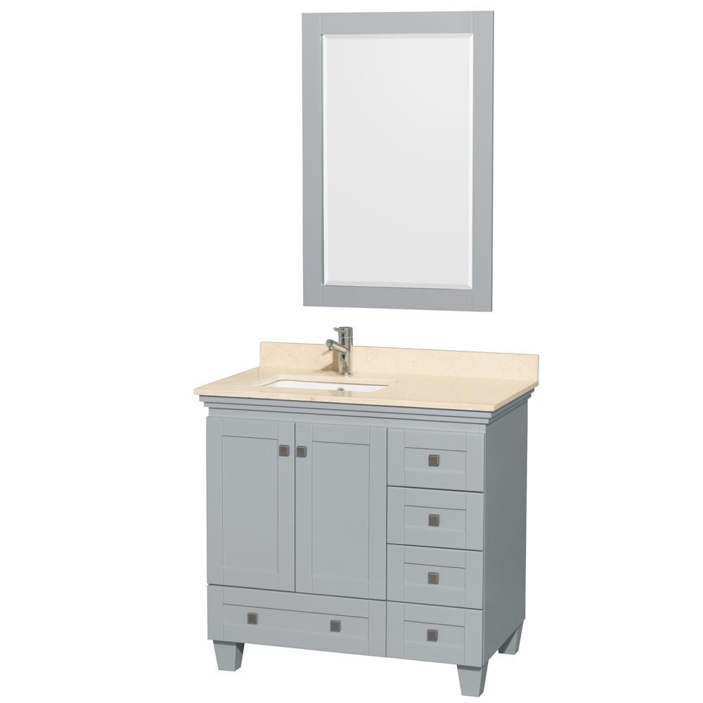 Wyndham Collection Acclaim 36-in Oyster Gray Undermount Single Sink ...