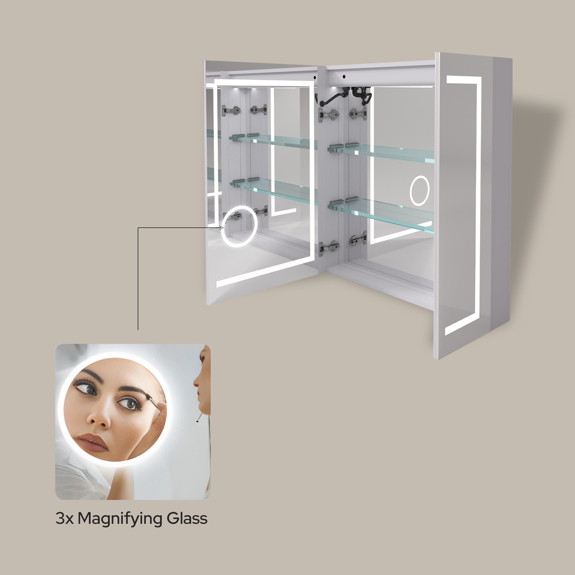Ayna Decors AMCNE3032LEDC Bathroom-Medicine-Cabinets - View #6