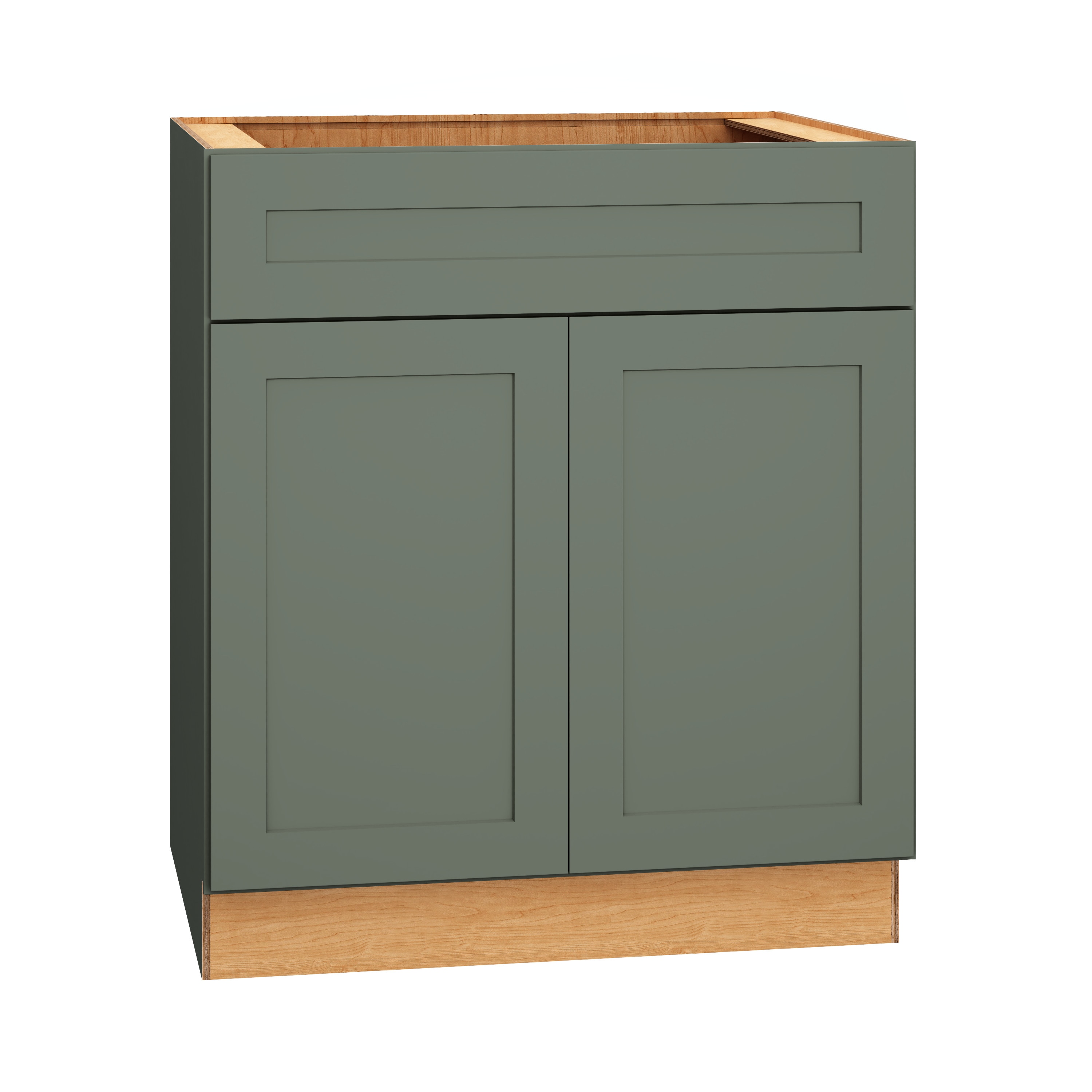 Diamond Express 61H-SB30 Jamestown 30-in W x 34.5-in H x 24-in D Retreat Green Sink Base Fully assembled Plywood Cabinet (Recessed Panel Shaker)