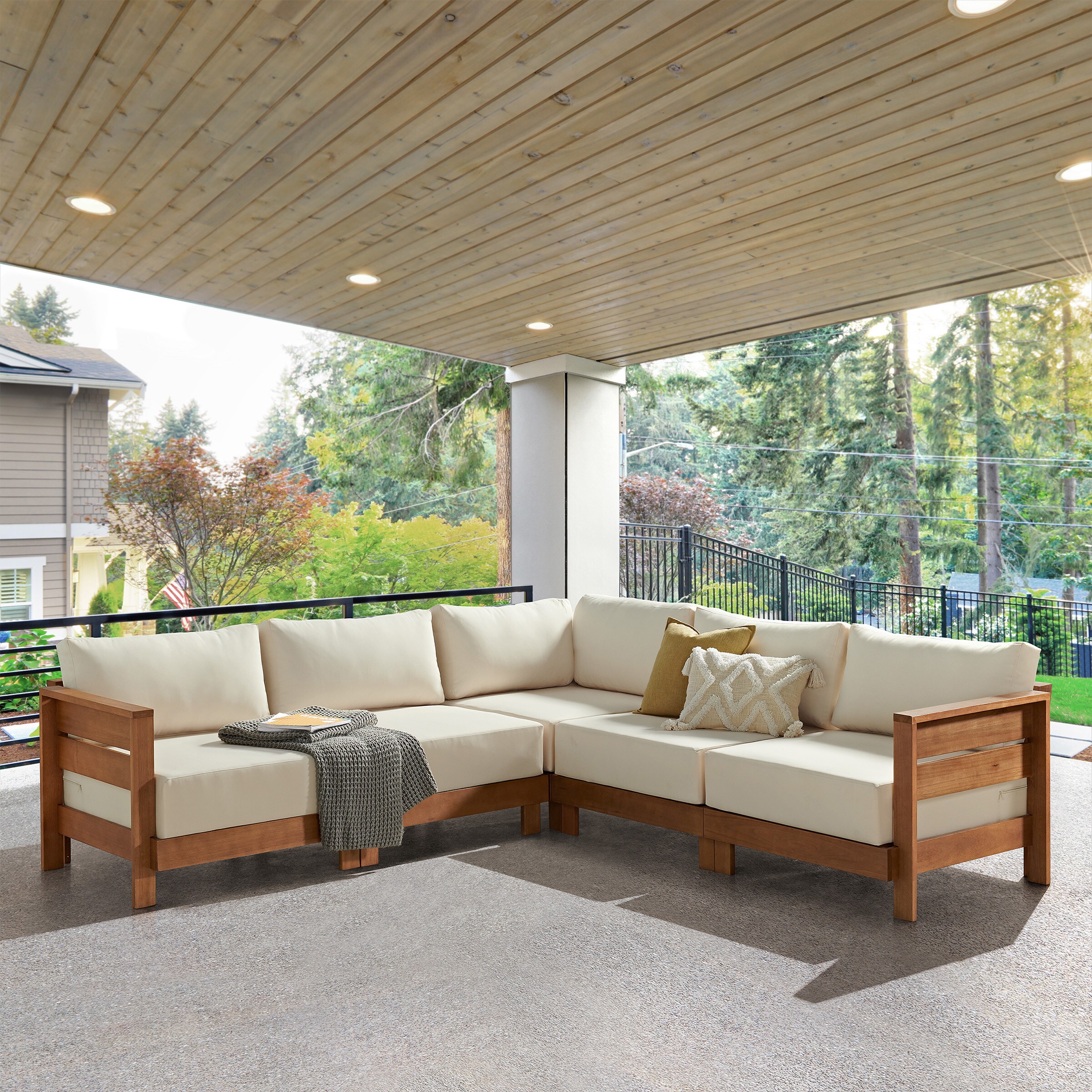 Alaterre Furniture 80-OUTD-WD-SECT Patio-Sofas-Daybeds - View #2