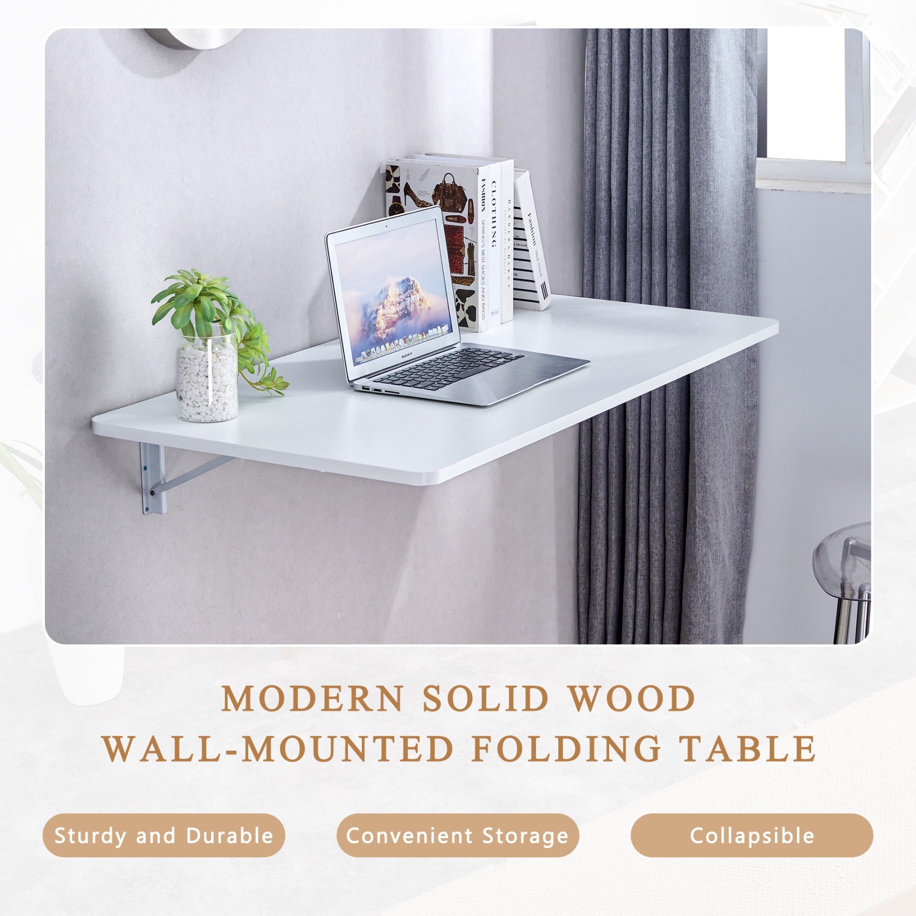 Dexmalle Laundry Room Folding Table Wall Mounted Folding Table for Small Spaces #W3875P373145