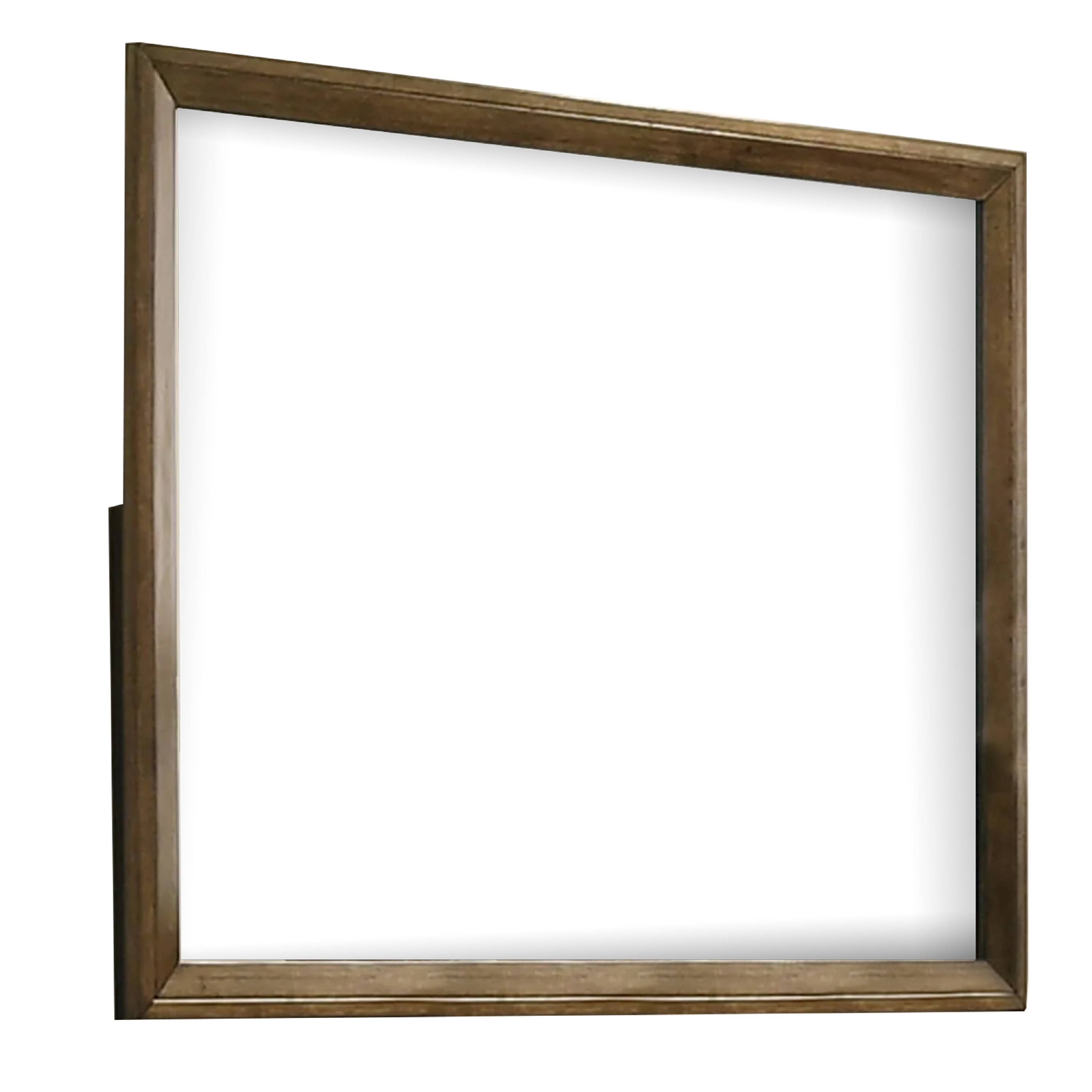 Rouk Dresser Mirror-Walnut Brown Solid Wood-Rectangular 45 Inch Frame
