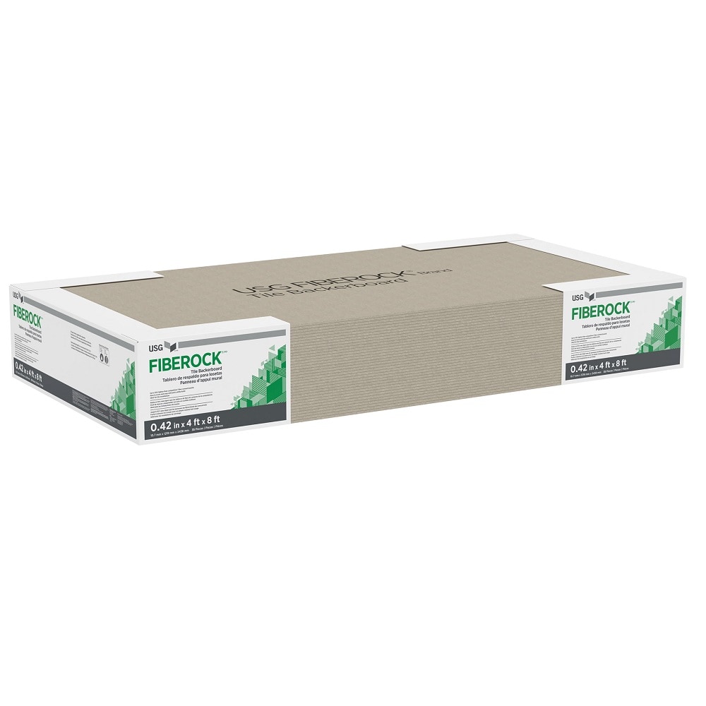 FIBEROCK Brand 061043 4-ft x 8-ft x 1/2-in Water resistant Gypsum Backer Board