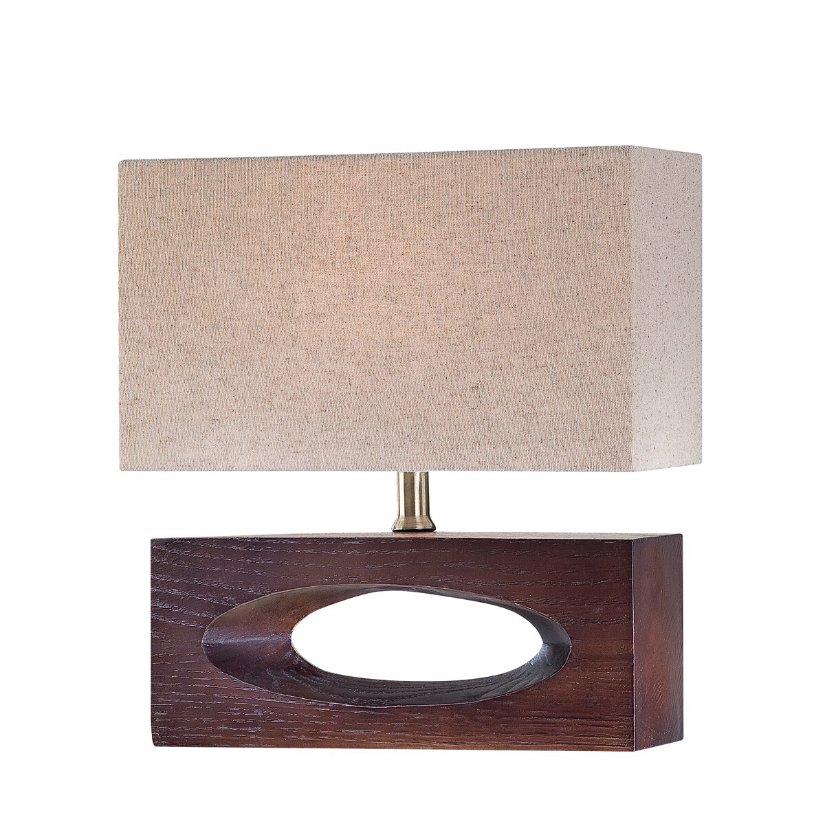 Lite Source LS-21618 Pierre 13.5-in Dark Walnut Table Lamp with Fabric Shade