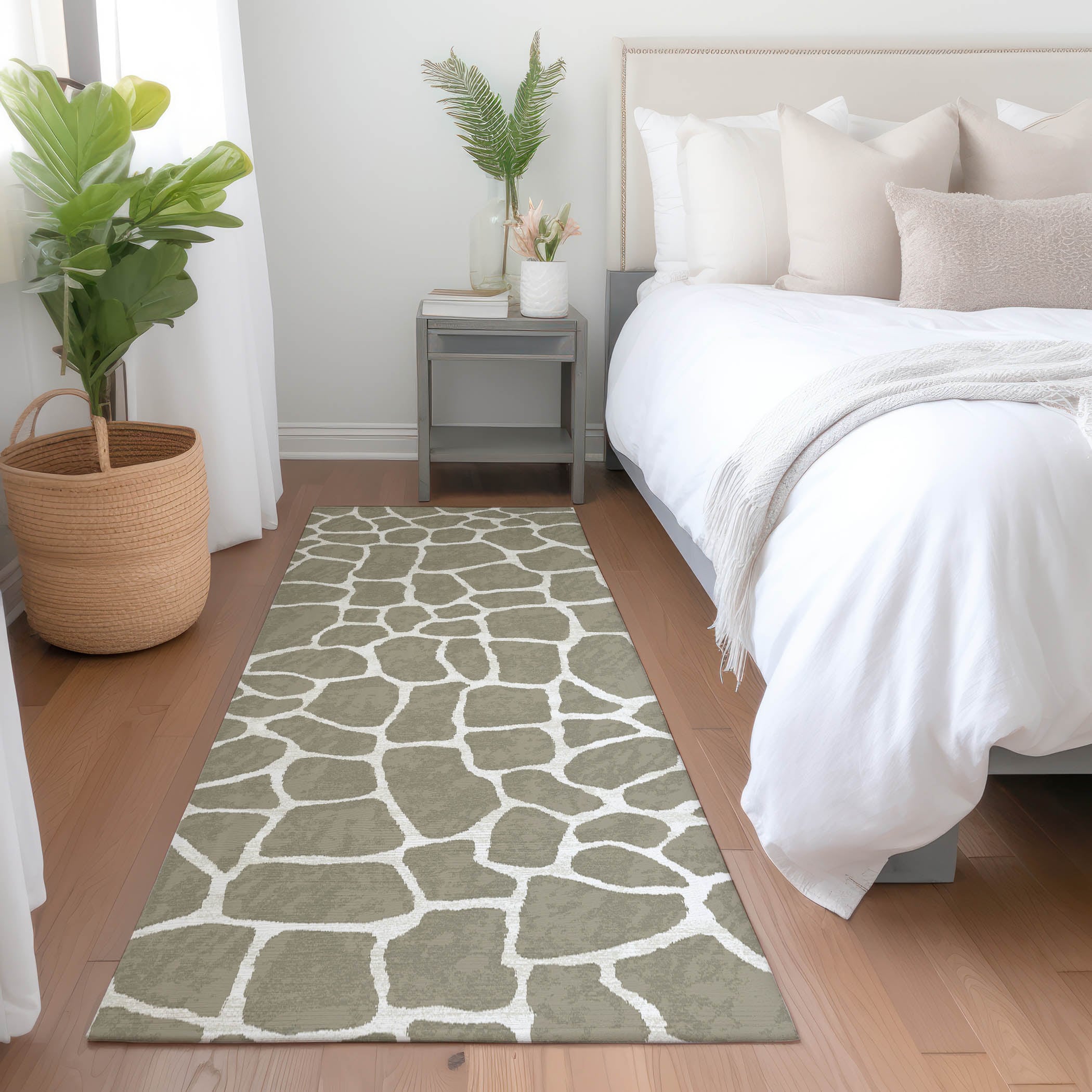 Addison Rugs AMF45TA2X8 Mayfield AMF45TA 2 x 7 (ft) Loomed Polyester Taupe Rectangular Indoor Abstract Machine washable Runner rug