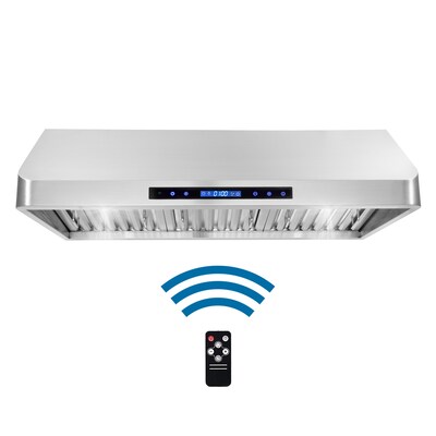 Cosmo Qs90 36 In Ducted Stainless Steel, Slim Under Cabinet Range Hood 36