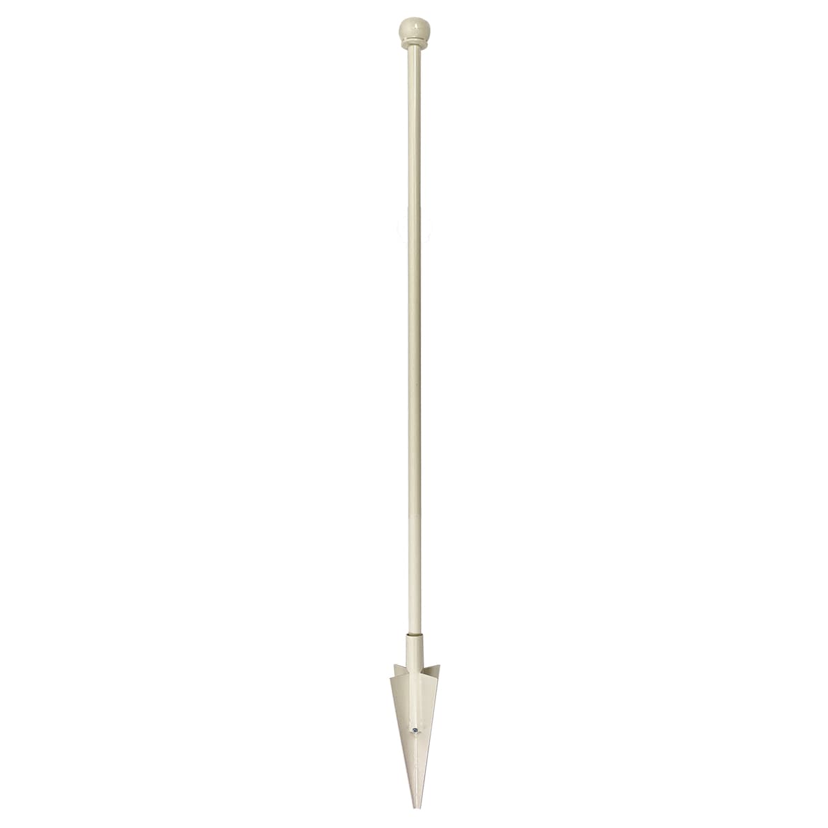 YARDLINK 061542 4-ft H x 4-in W White Steel No Dig Yard Standard Universal Decorative metal Fence post