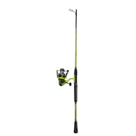 Fishing Rod and Reel Combo - Carbon Pole with Pre-Spooled Spinning Reel and  Golf Grip Handle for Bass, Trout, Salmon, or Catfish by Wakeman (Blue)