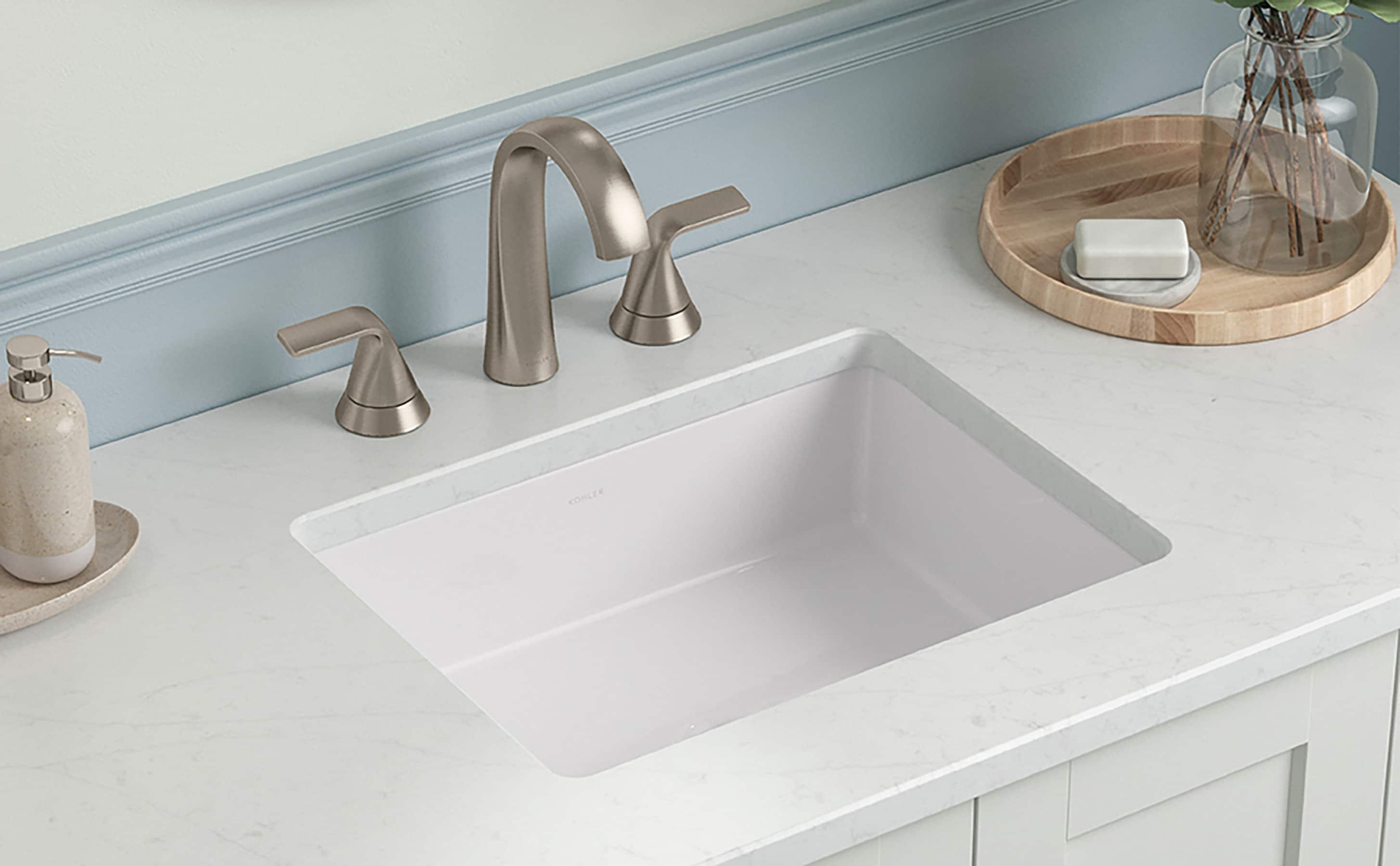 Silestone Eternal Statuario Quartz 49-Inch Vanity Top with Rectangle Cutout
