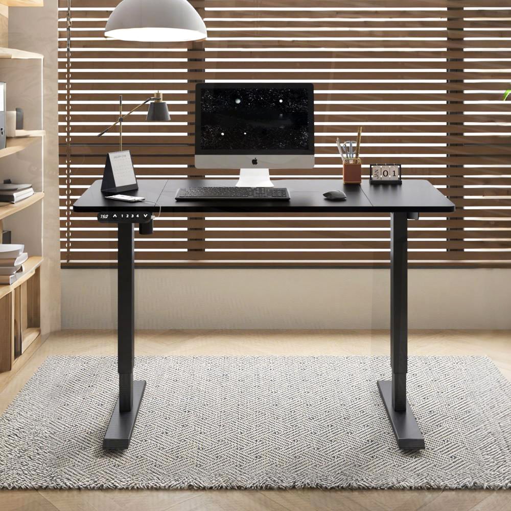 Adjustable Electric Standing Desk for Home Office Computer and Gaming Modern Luxury Work Table Fifty Five Inch Lift Up Design