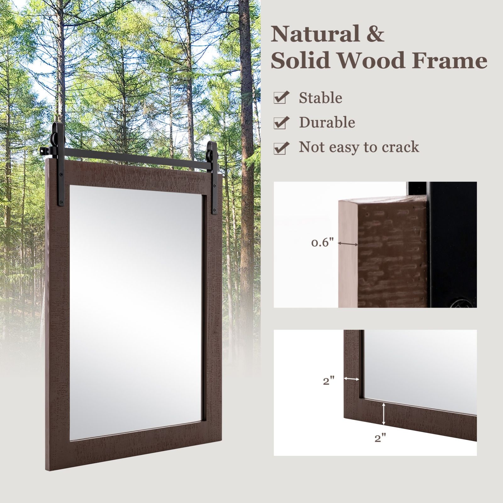WELLFOR INS-10057WL Framed-Bath-Mirrors - View #2