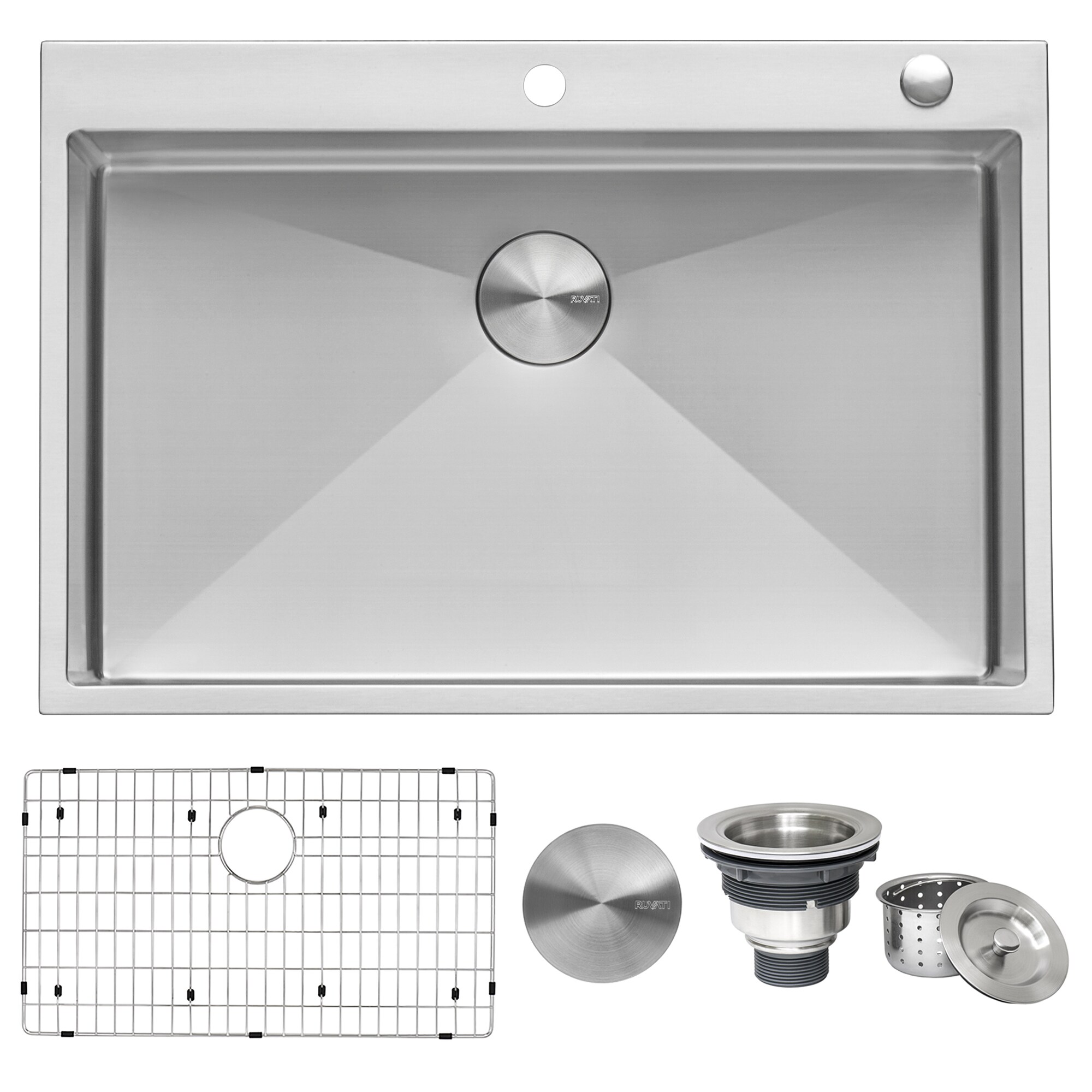 Ruvati 33" x 22" Stainless Steel Topmount Kitchen Sink with Satin Finish