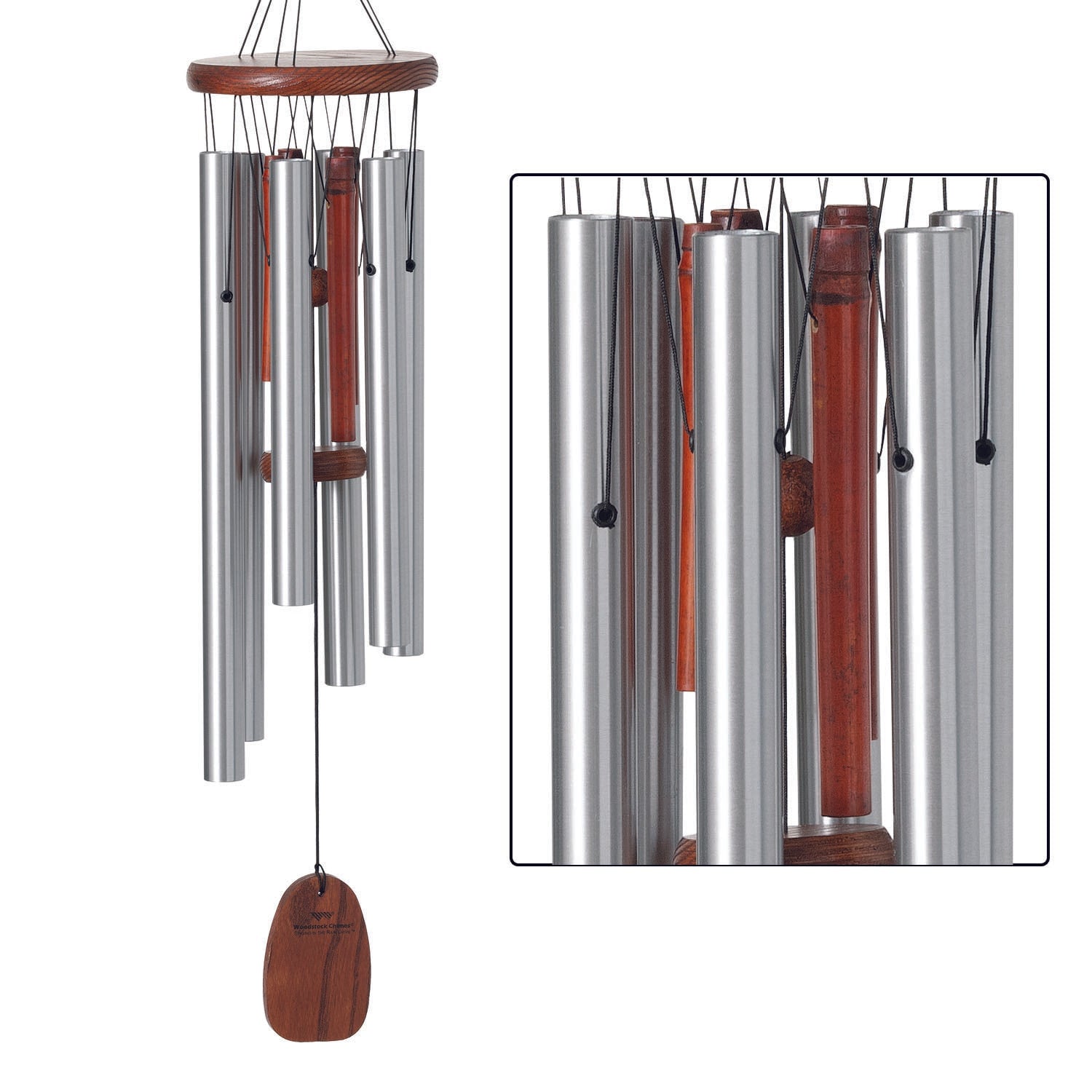 Woodstock Chimes RAIN 25-Inches Silver Metal Wind Chime