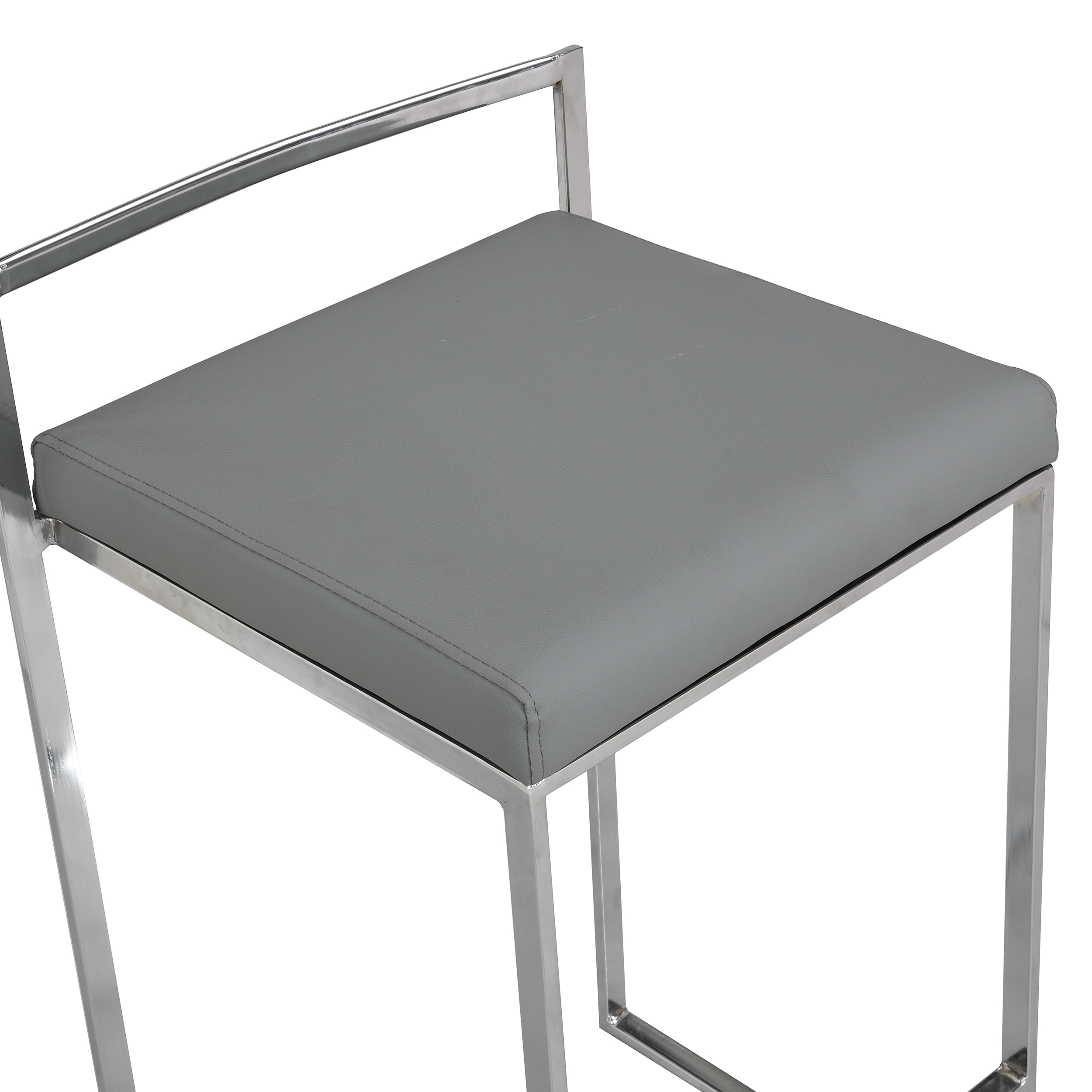Lucien 25.25" Gray Metal Backless Counter Stool
