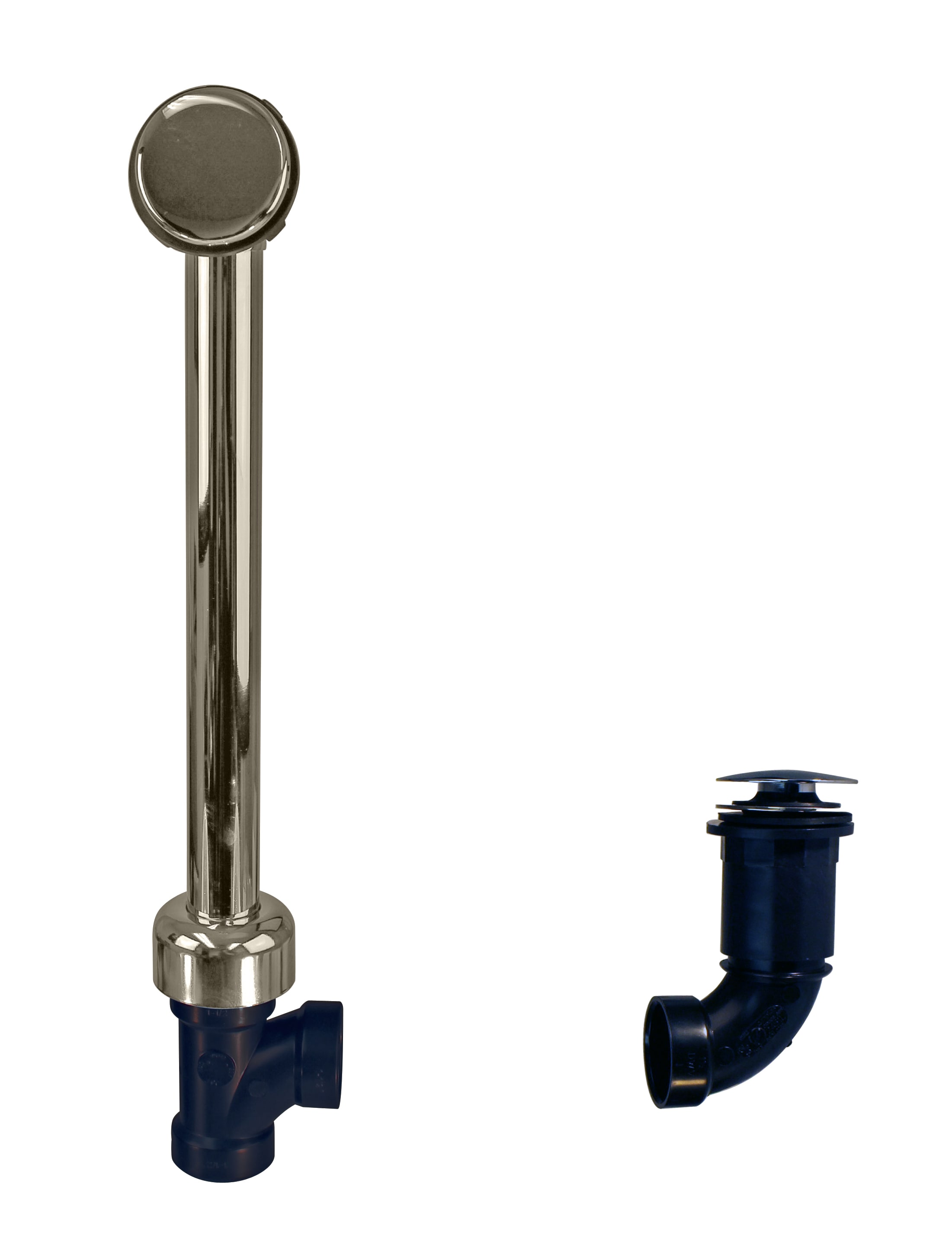 WESTBRASS 493144HRH-05 Semi-exposed Tip-toe Bath Waste and Overflow Drain In Polished Nickel