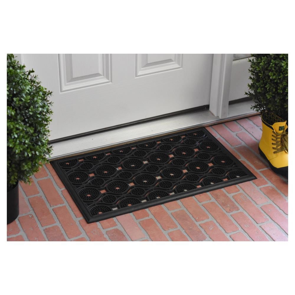 Nobe Black Rubber Rectangular Indoor/Outdoor Doormat 18" x 30"